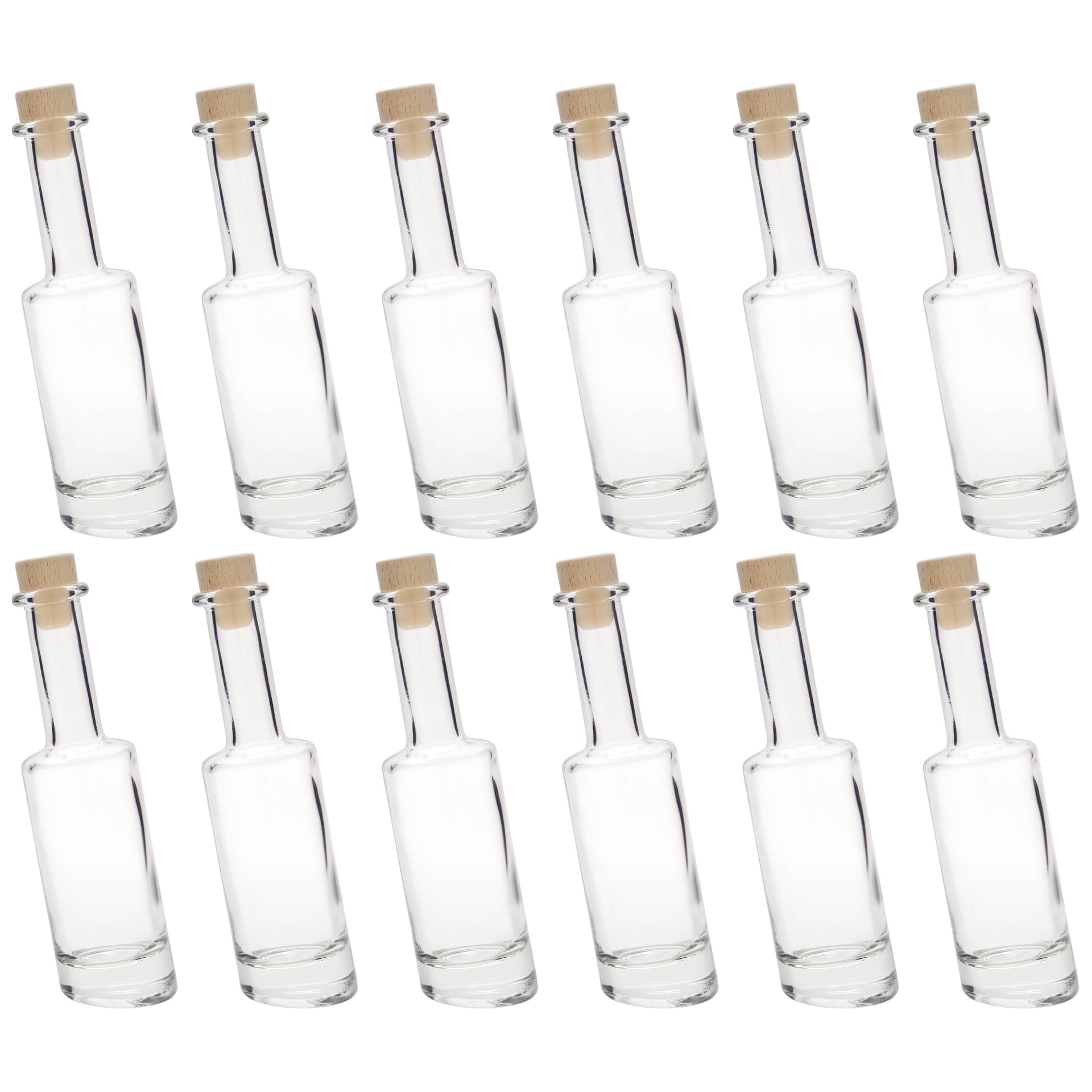 200 ml Glasflaschen Bounty im 12er Set aus Klarglas mit Griffkorken für Liköre Sirupe Öle Essige und Feinkostabfüllungen