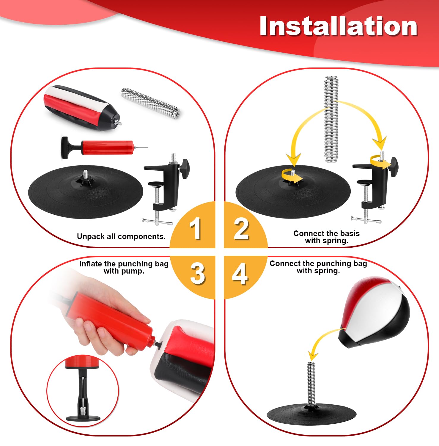 Sacco Da Boxe Da Tavolo Con Ventosa - Punching Ball Per Ufficio, Regalo Divertente Anti-Stress - Foto 12