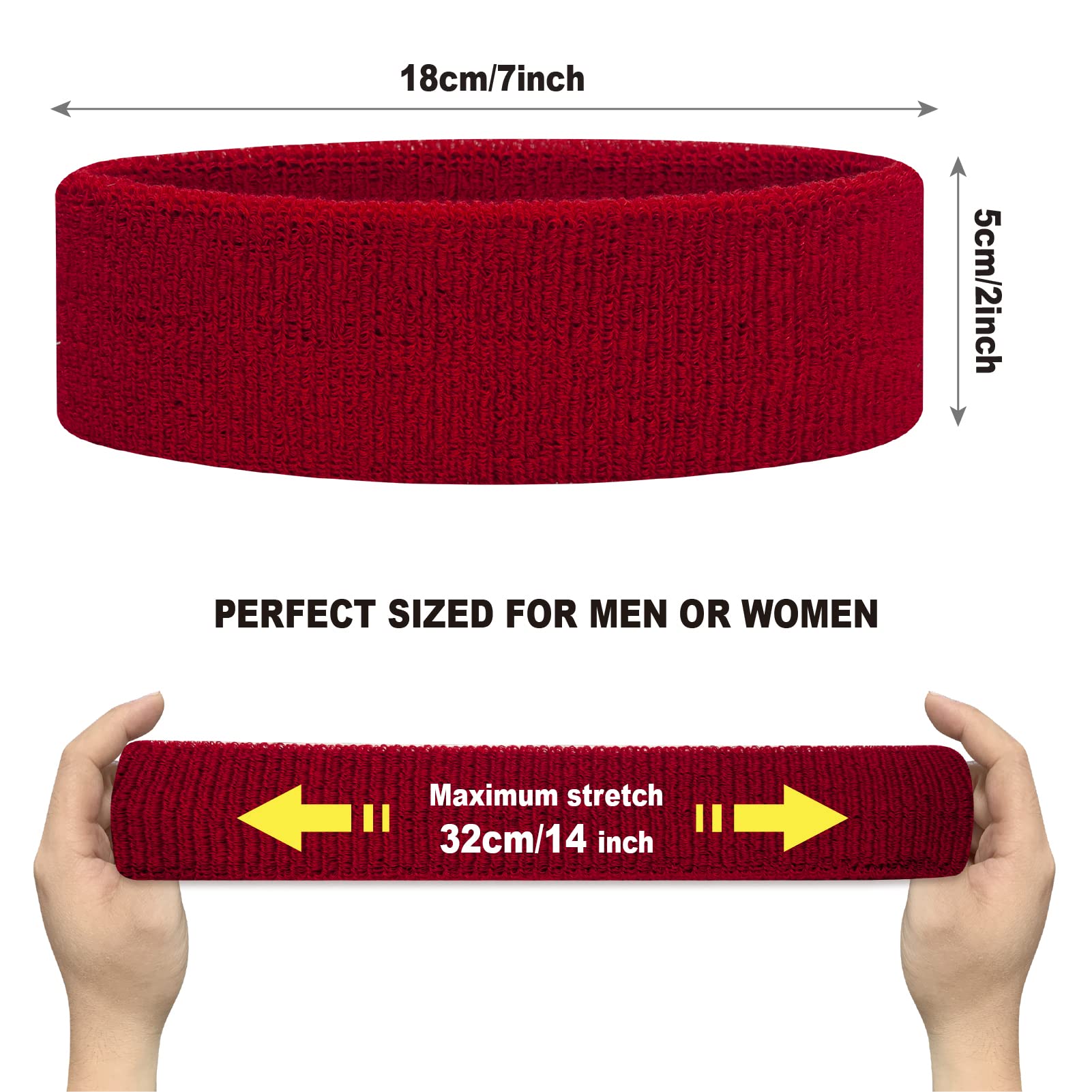 Ensemble De 3 Bandeaux De Transpiration, 1 Bandeau De Sport Et 2 Bracelets En Tissu éponge