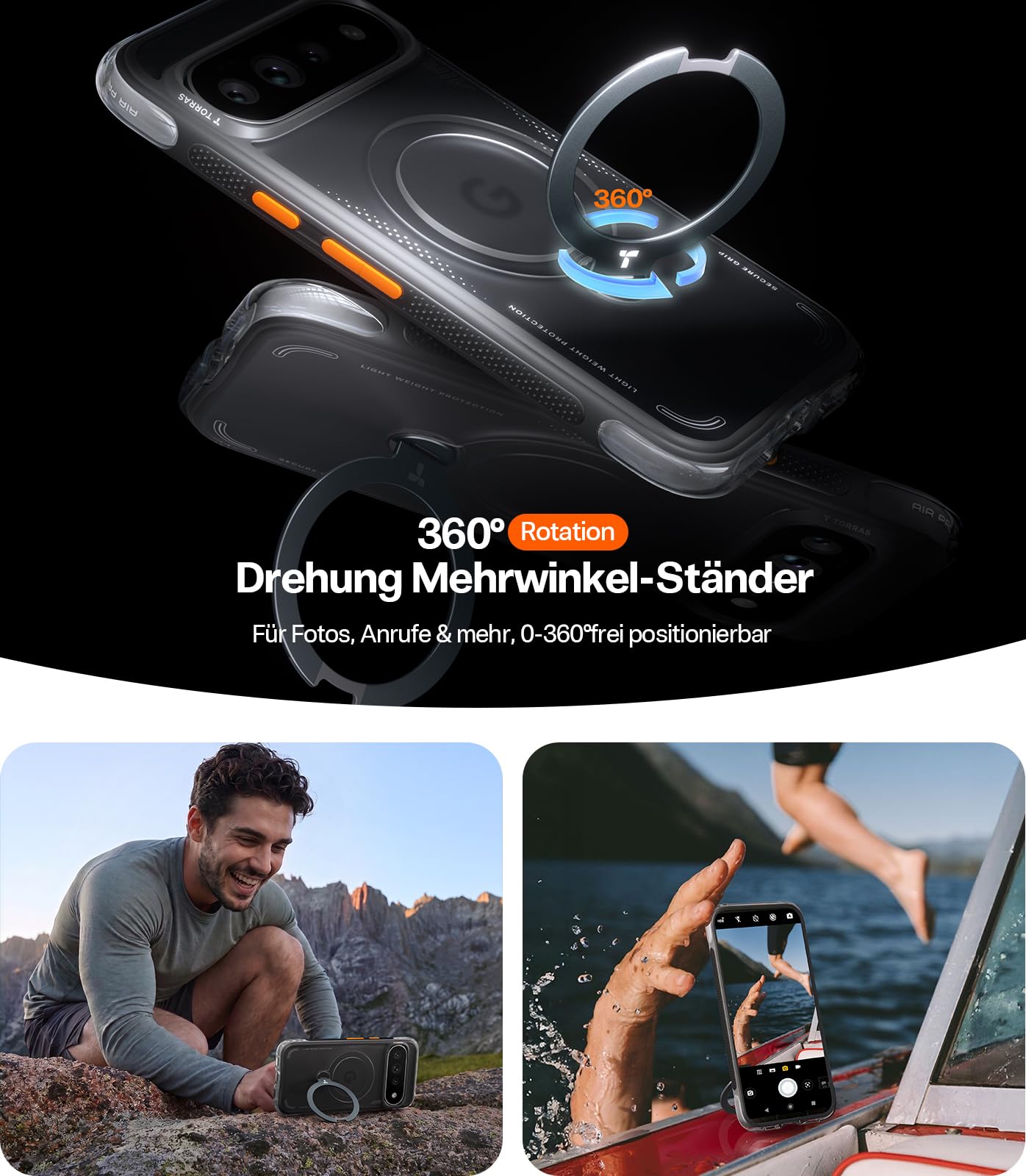 TORRAS Ostand Q3 Air für Google Pixel 11 Pro XL Schwarz