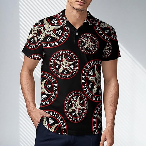 Miniatura 2 de Hail Satan Baphomet Goat - Polo de manga corta para hombre, para golf, atlético, informal, para hombre