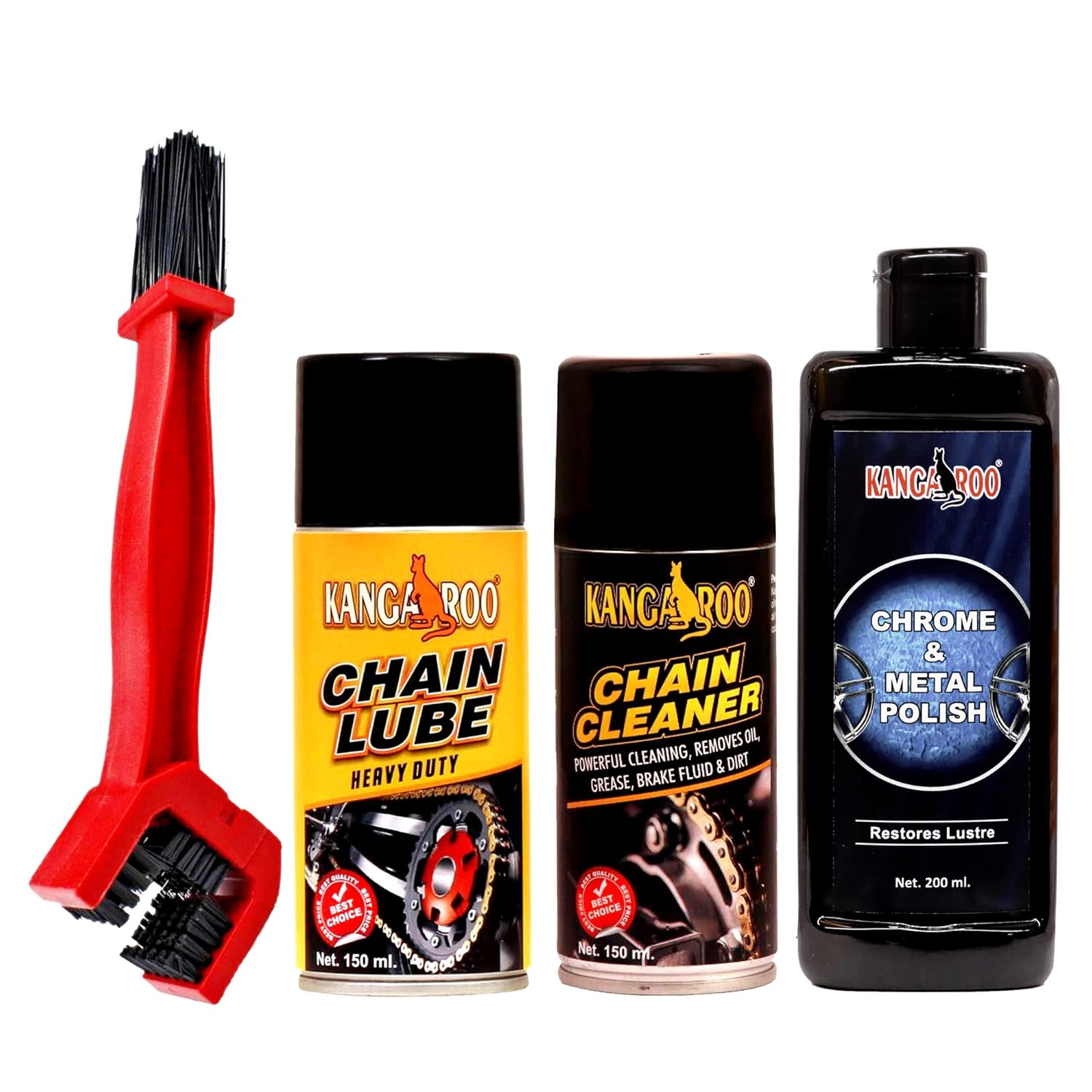 Kangaroo® Chain Lubricant Spray & Chain Cleaner Spray (150 ML Each