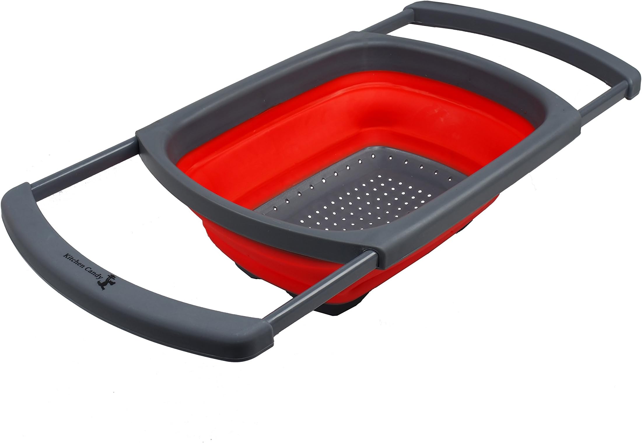 Collapsible Over the Sink Colander/Strainer, Red