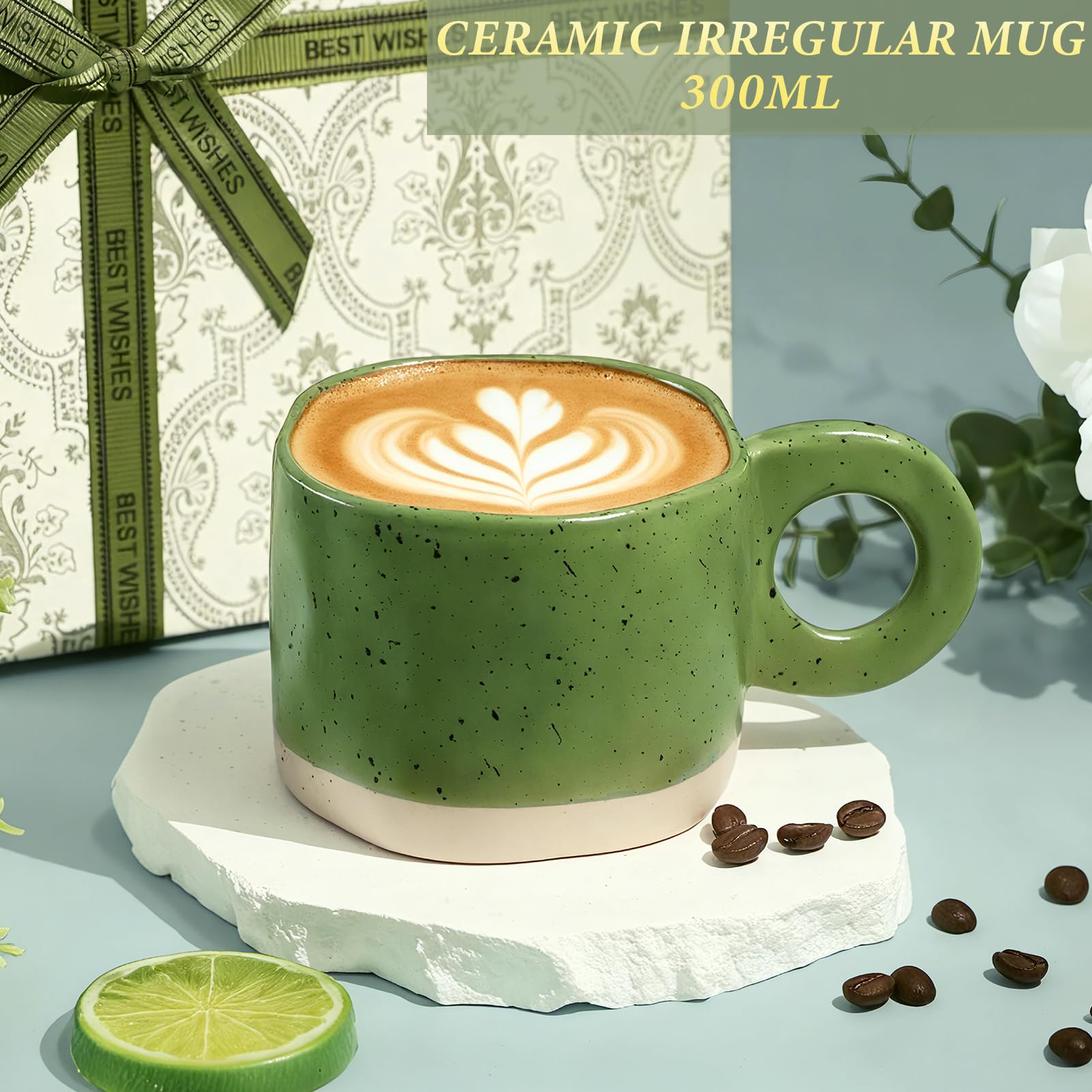Tacobear Geschenke für Frauen Geburtstagsgeschenk Wellness Set Inklusive Keramik Tasse, Grün Entspannung Geschenkset Freundi Schwester Mama Geschenkideen Valentinstag Muttertag Weihnachts
