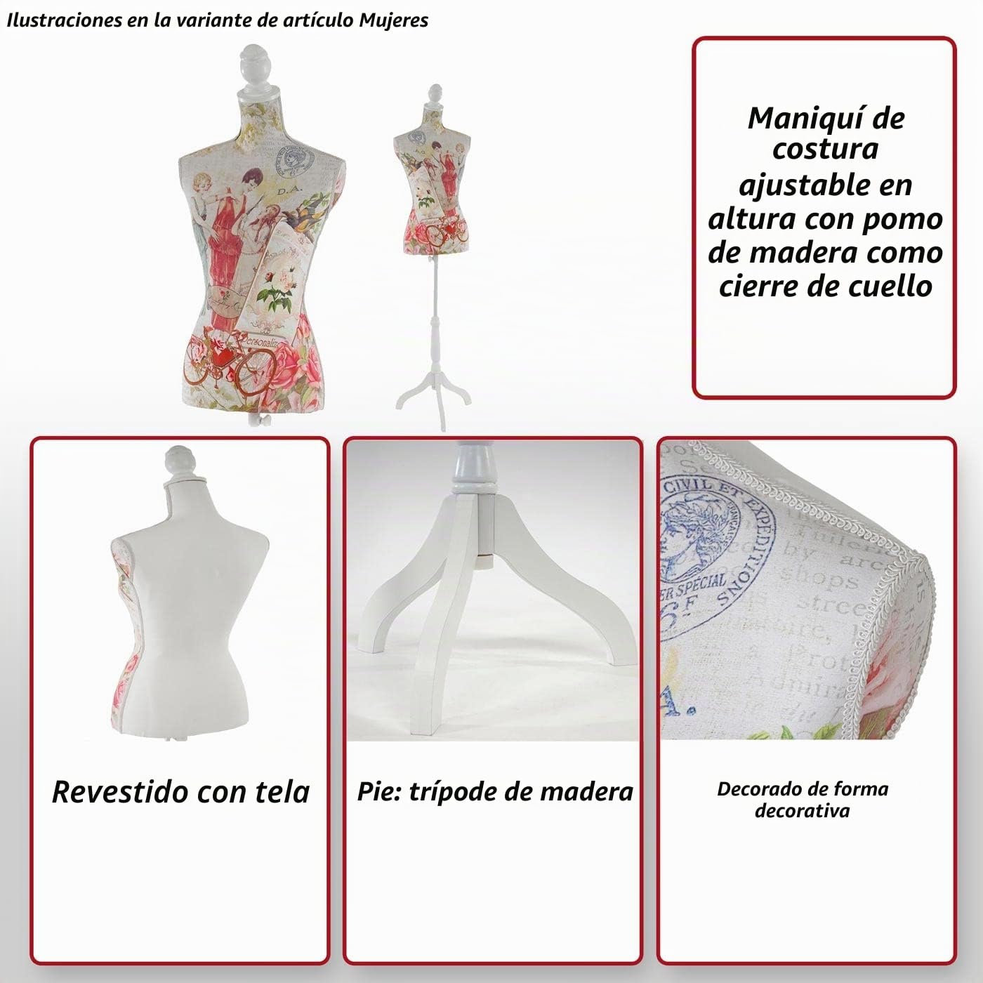 Maniquí T222, maniquí femenino, fibra de vidrio ~ tacón