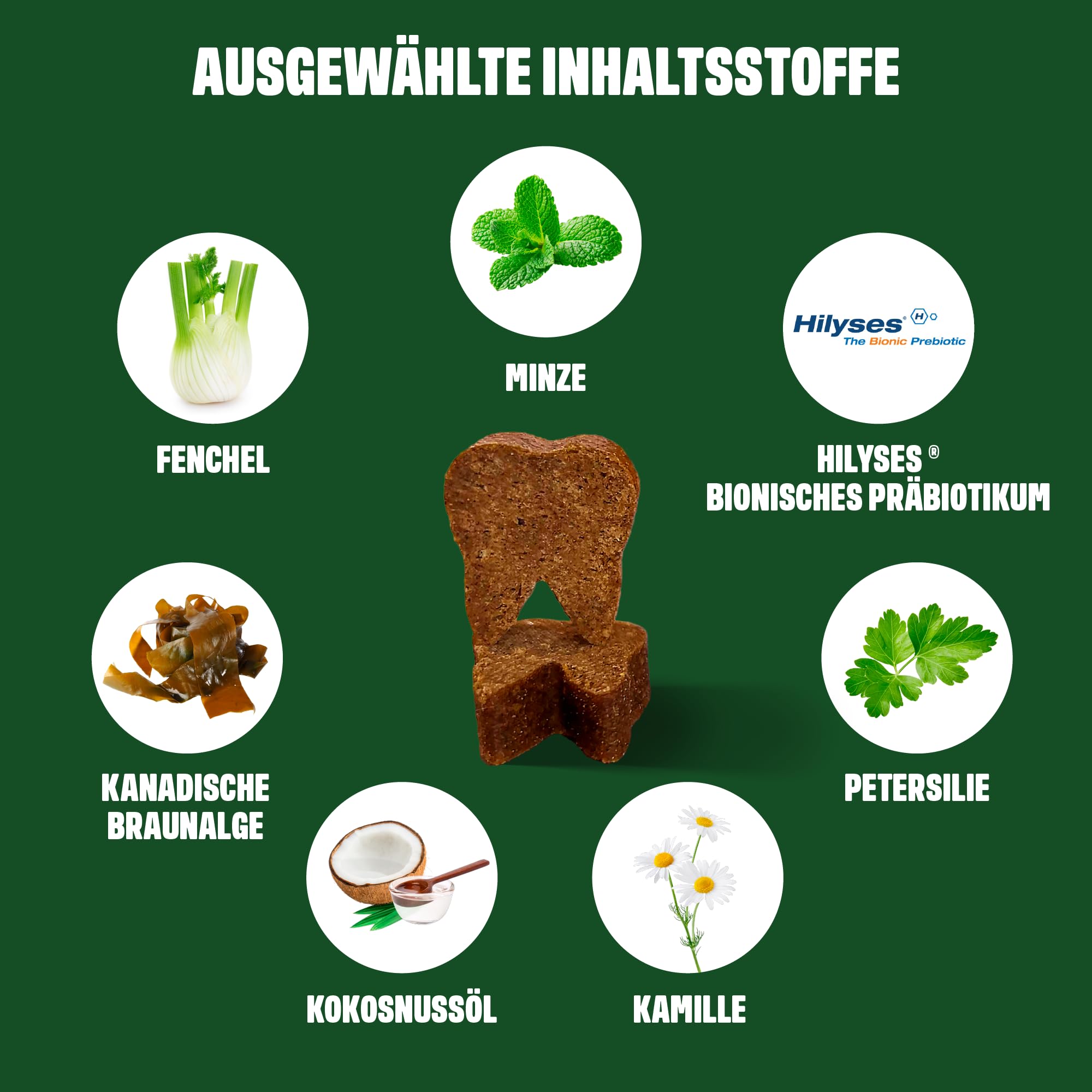 ivvi Dental - Zahnhygiene-Snacks für Hunde. Zahnpflege für gesunde Zähne und Zahnfleisch, hilft bei Zahnbelag und schlechtem Atem, Mundgeruch - 60 Snacks (270g) mit Huhn.