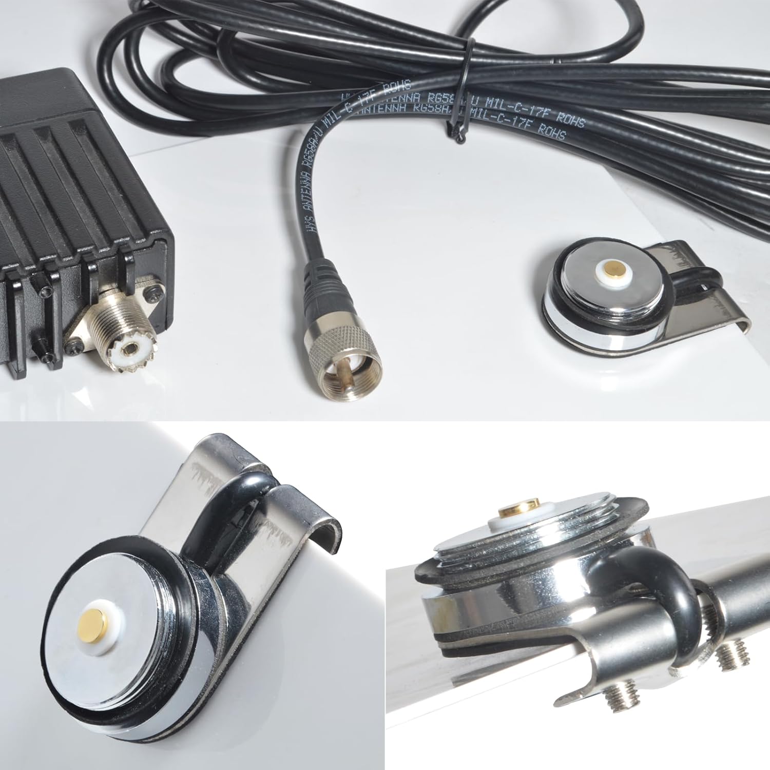 HYS Dual Band Mobile Antenna 2m/70cm VHF/UHF Ham Radio Antennas with 13ft/About 4m RG-58 Coax Cable NMO Base to PL-259 Connector for Motorola Baofeng Kenwood Car Truck Amateur Radio