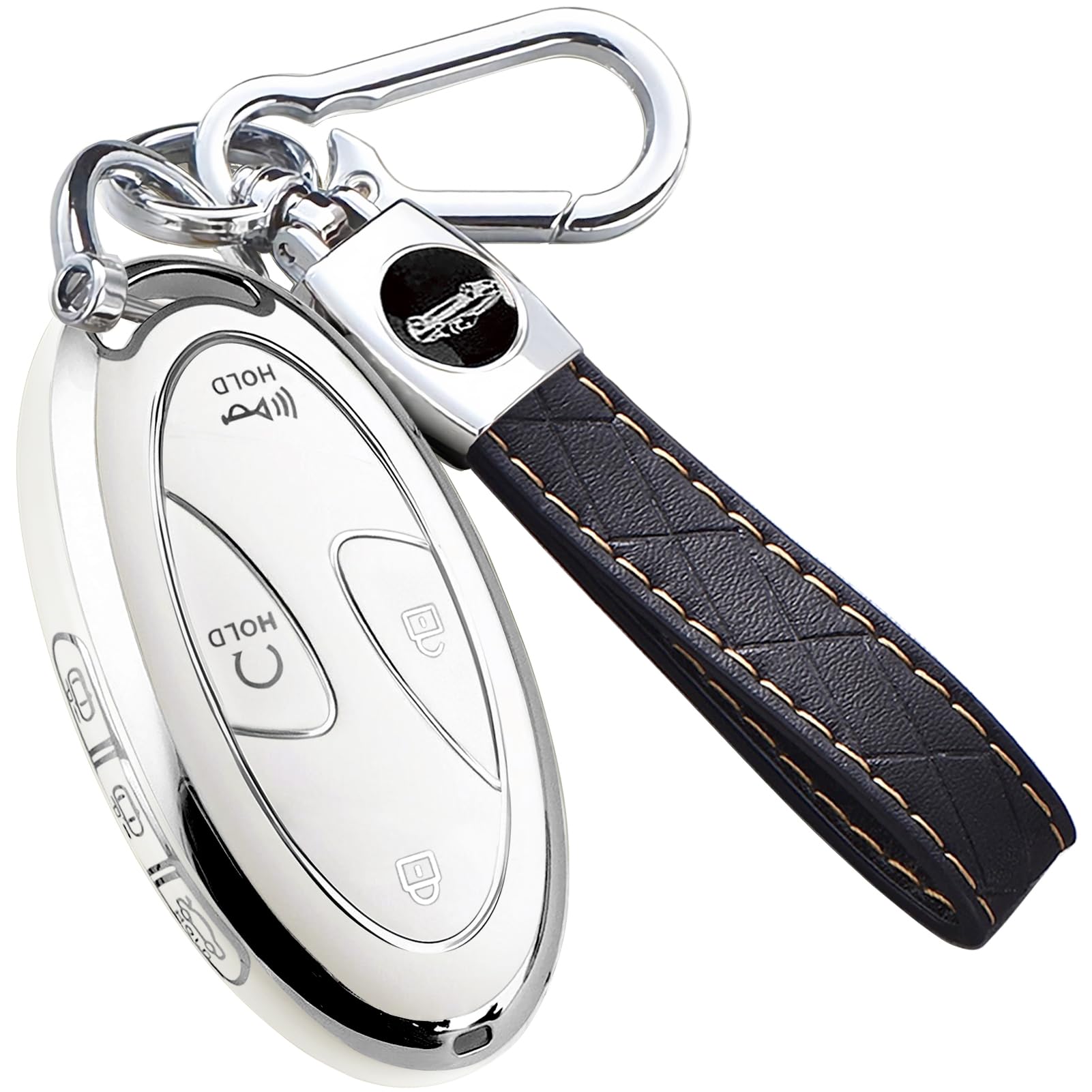 Montague Key Fob Cover for Hyundai with Keychain, Soft TPU Key Case Shell for Hyundai Sonata, Santa Fe, Tucson, KONA, Grandeur, Ioniq 6 Smart Key