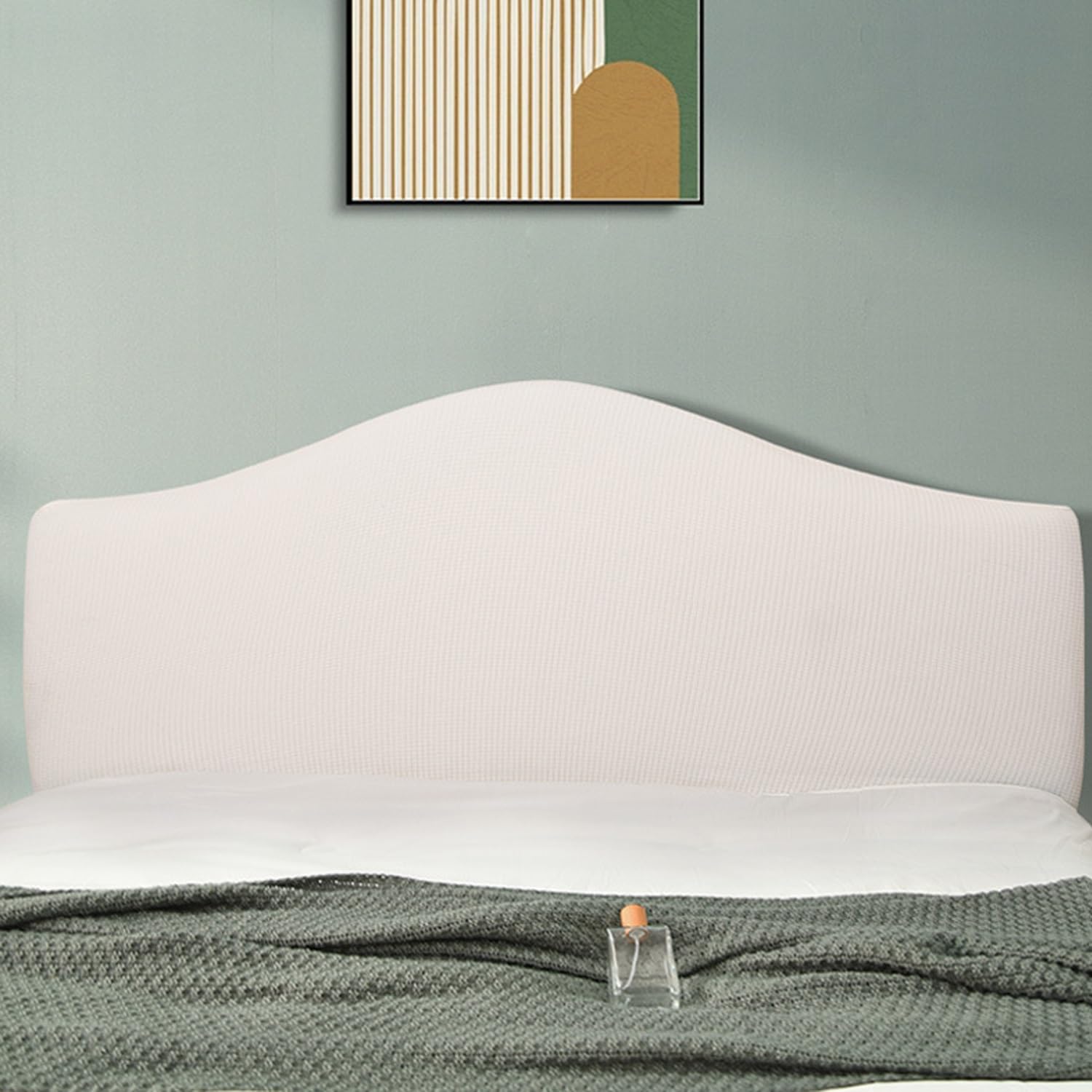 AYUOEODM Stretch Bed Headboard Slipcover,Small Square Jacquard Fabric Bed Headboard Cover For Padded Headboard,for Double/Single/King Dustproof Protective Cover (Color : E, Size : 110-120cm)