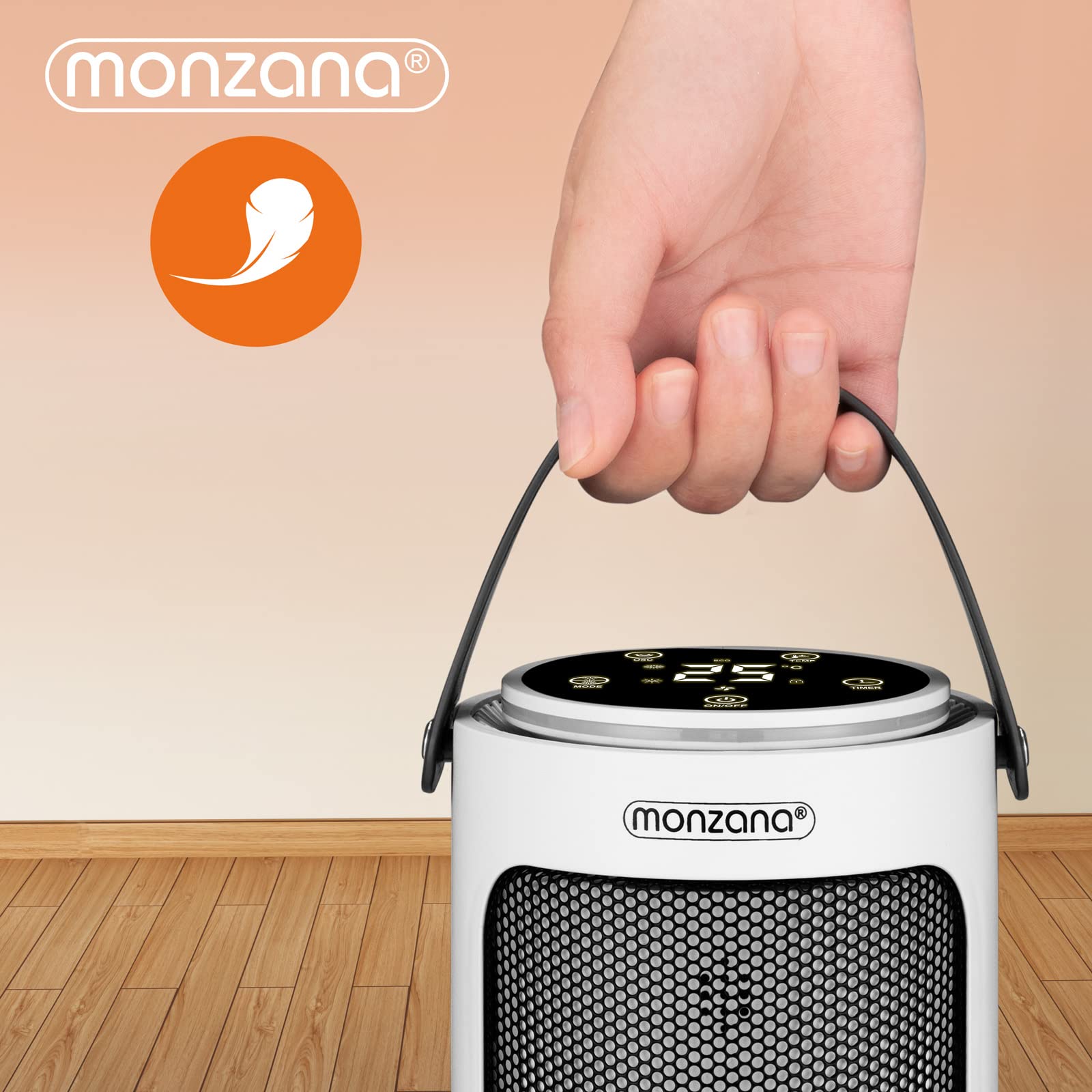 MONZANA Keramik Heizlüfter 2000W 4 Betriebsmodi 15-35°C Oszillation Timer Fernbedienung Elektroheizung weiss