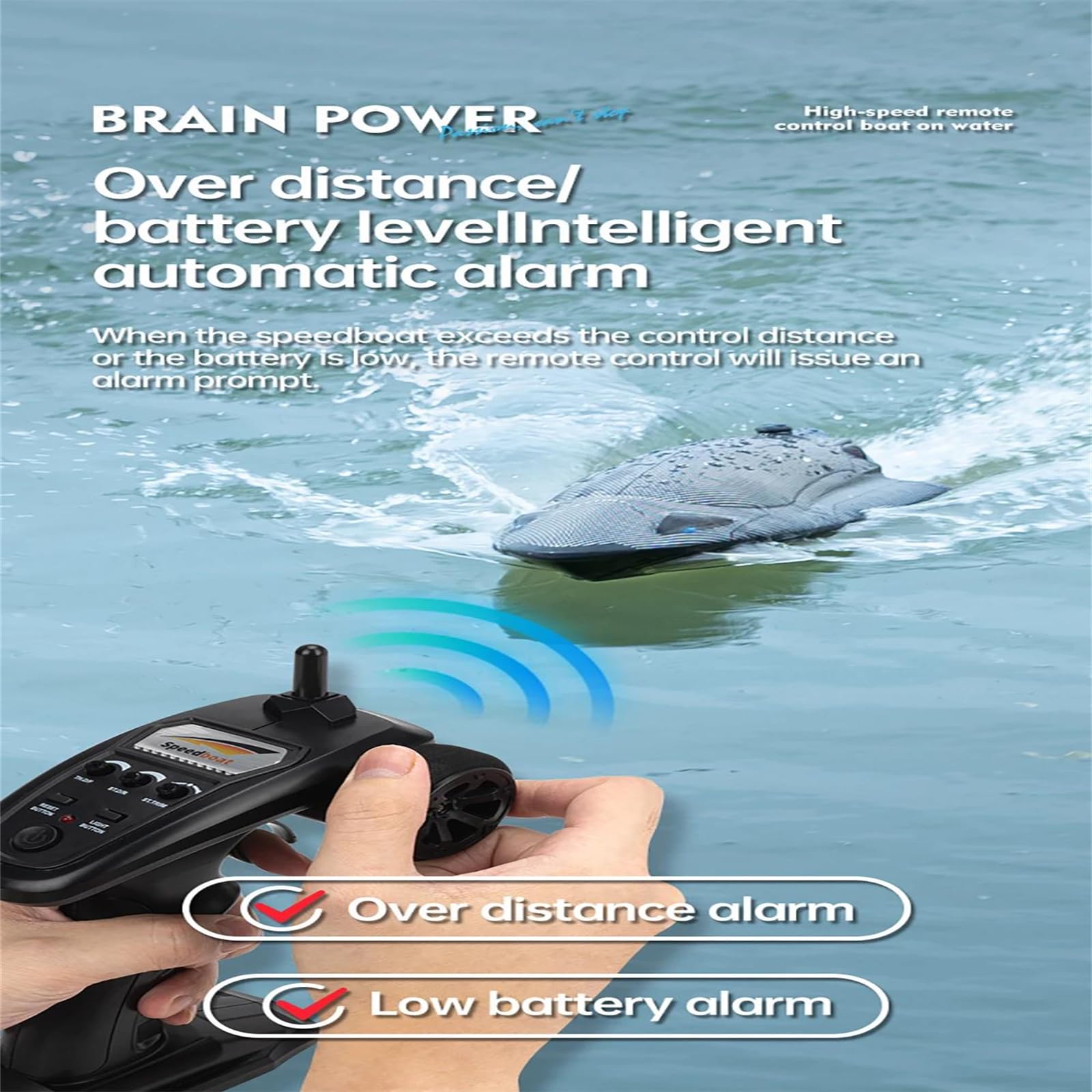 Barca RC ad Alta velocità 2.4G Turbo Jet 40KM/h 120-150M Distanza RC 7.4V 2000mAh 390 Brushed RC Boat per Bambini e Adulti Regalo,Triple Battery