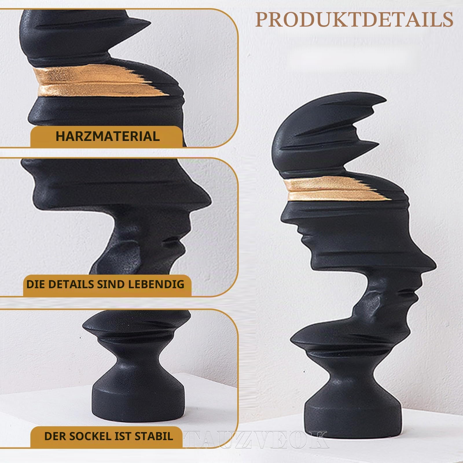 Abstrakte Deko Skulptur, Moderne Kunst Statue, Harz Figur Für Wohnzimmer, Bücherregal Deko, Home Dekoartikel, Weiß, Klein