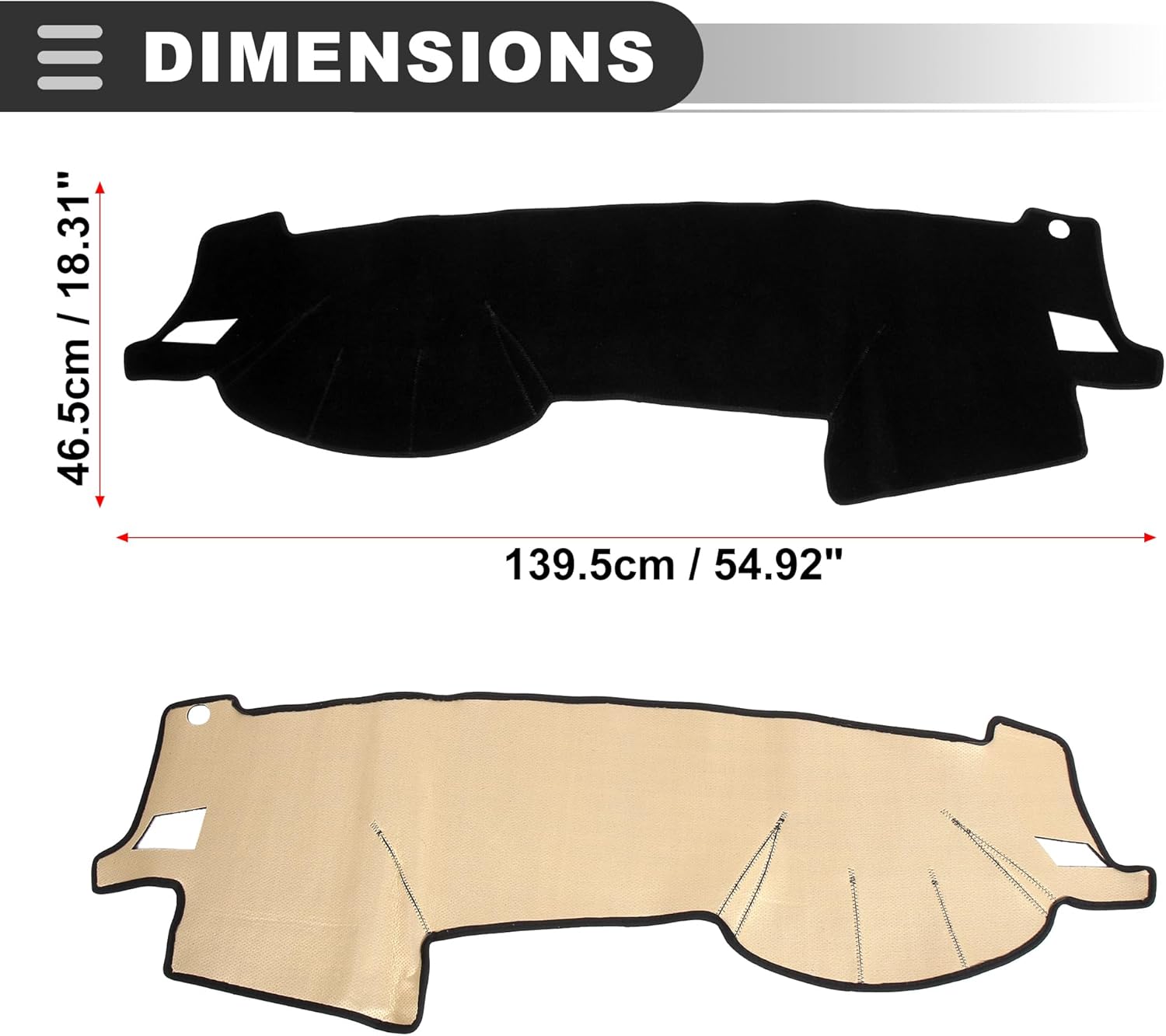 Motoforti Car Dashboard Cover, Non Slip Mat Carpet Protector, for Subaru Legacy Outback 2005-2009, Polyester, Black, 1 Pcs