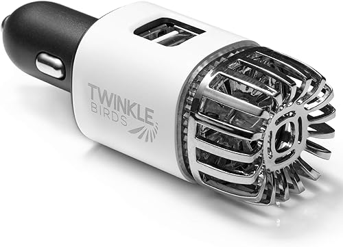 Purificador ionizante de aire para automóvil, desodorante ionizante antimicrobiano para enchufe de 12 V, con dos cargadores USB, elimina del auto el