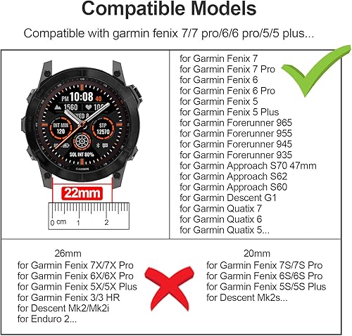 Miniatura 2 de EZMVZKU Correa de acero inoxidable compatible con Garmin Fenix 77 Pro, 0.866 pulgadas de ajuste rápido de metal para Fenix 66 Pro55 PlusForerunner