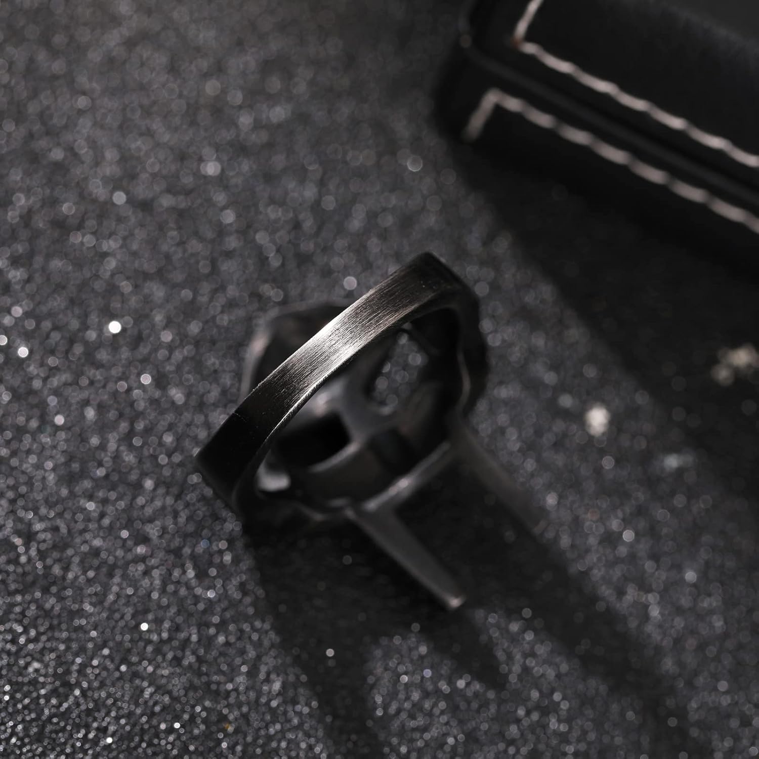 DOOM Mask Ring for Men Gladiator Style Black Titanium Stainless Steel Ring - Image 5