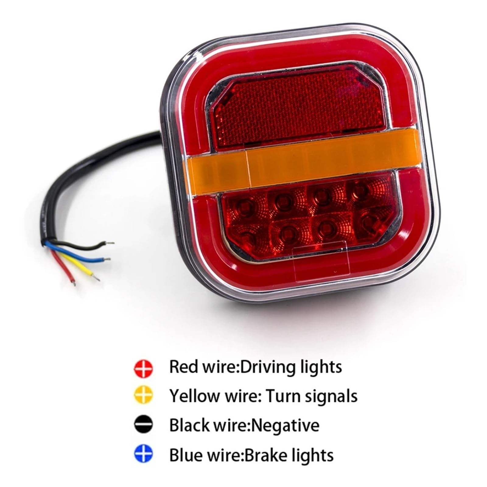 Luz Trasera Luz LED Trasera 12 V-24V Para Camión UTV ATV Furgoneta 4x4 Remolque Freno Cuadrado Intermitente Luz Matrícula
