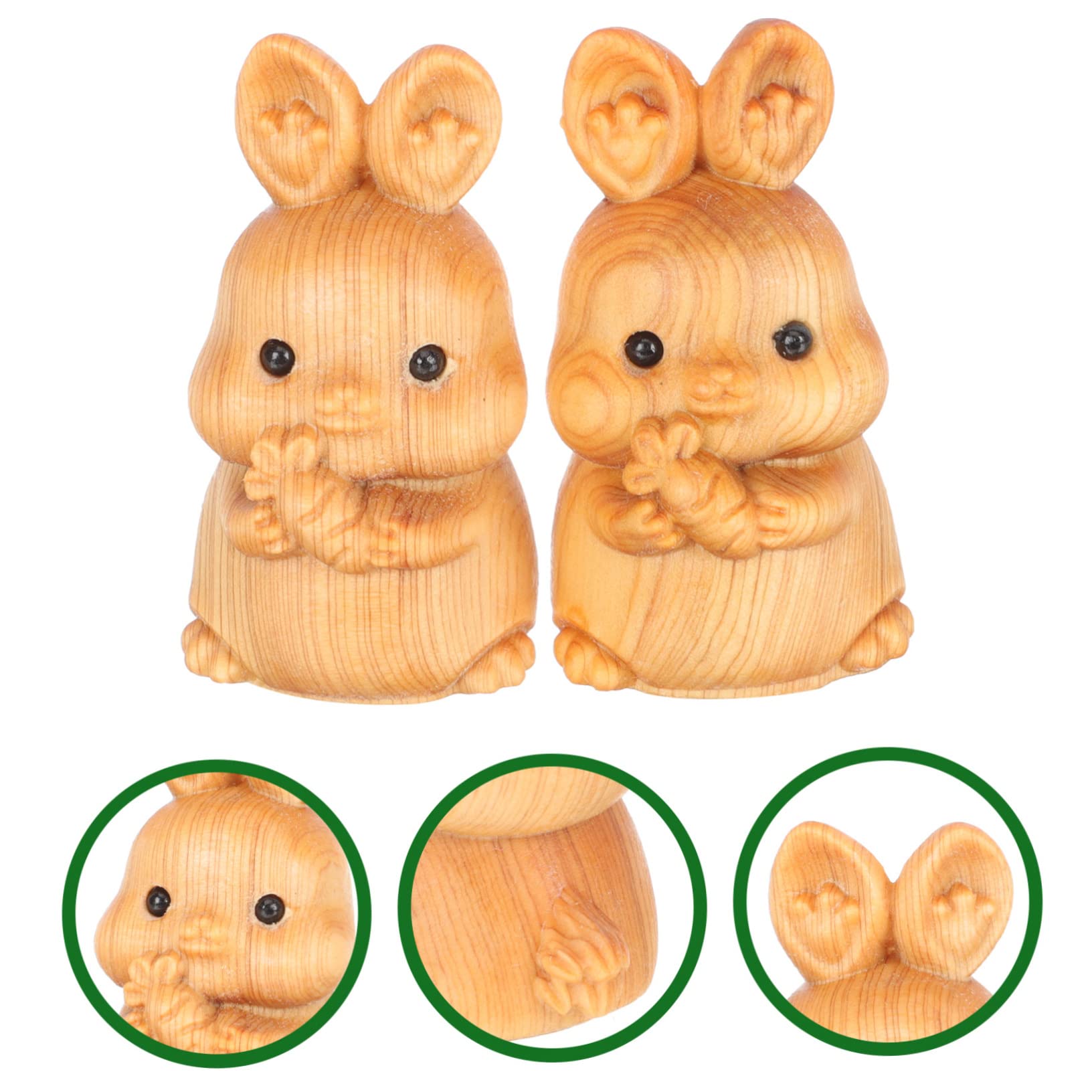 PRETYZOOM 3 Sätze Kaninchen Aus Holz Hasen Osterhasen Geschenkidee Ostern Ostegeschenke 0stergeschenke Hängematte Figuren Hasenfigur Osterhase Aus Holz Hölzern 2 Stück * 3