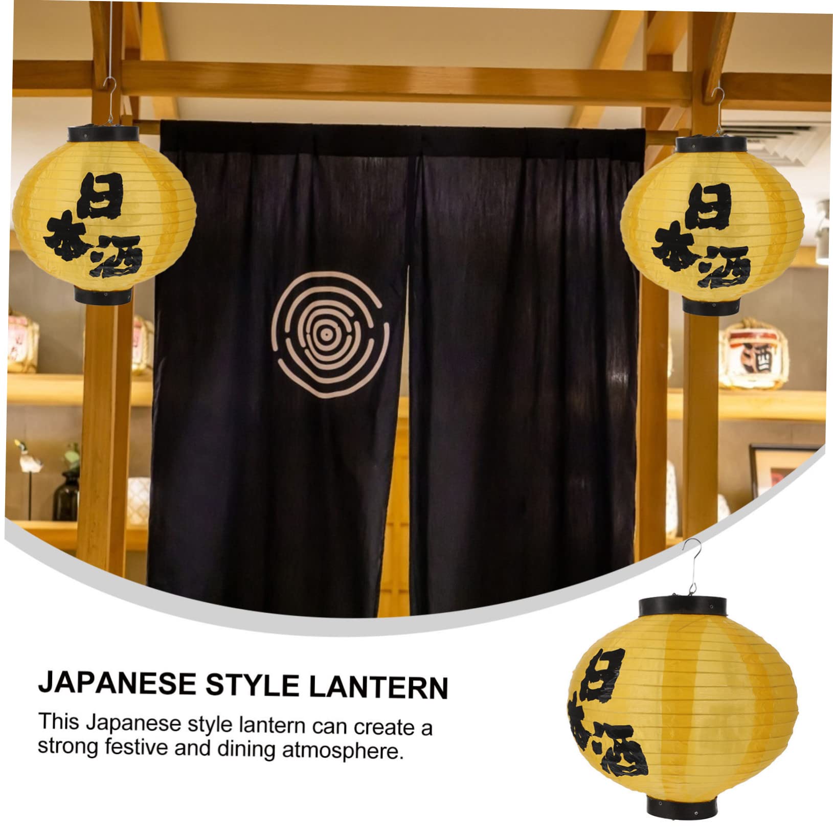 OSALADI Waterproof Japanese Hanging Lantern 12 Inch Outdoor Lanterns Decorations for Garden and Festival Blue Cloth Light Cover - Image 3