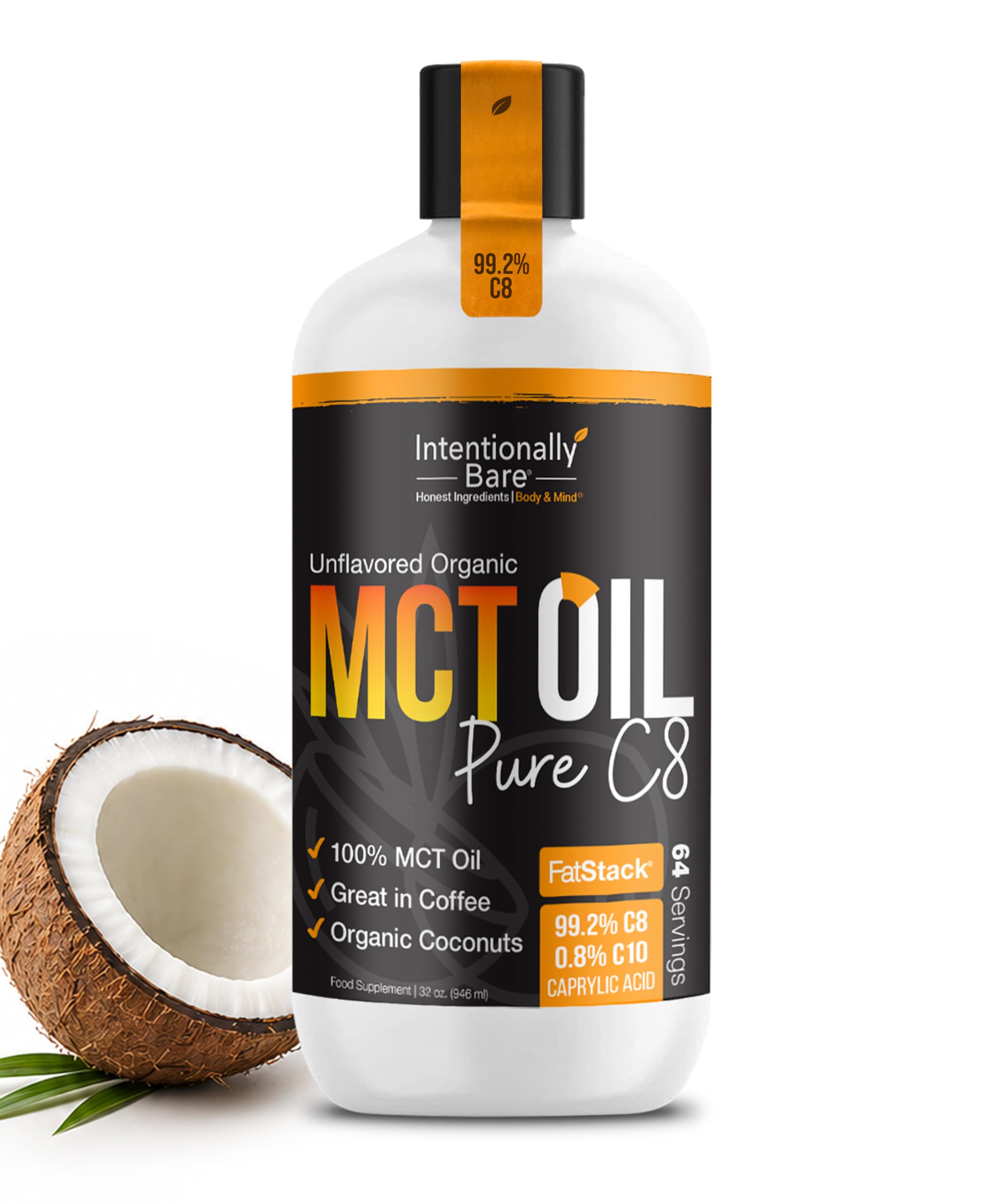 Intentionally Bare Organic Pure C8 MCT Oil