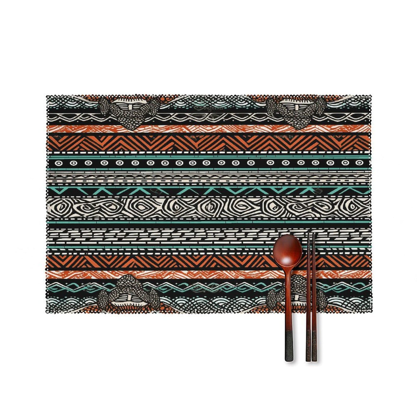 Fodpand Style Ethnic Turtle Striped Placemats Set Of 4 Place Mats Table Mats