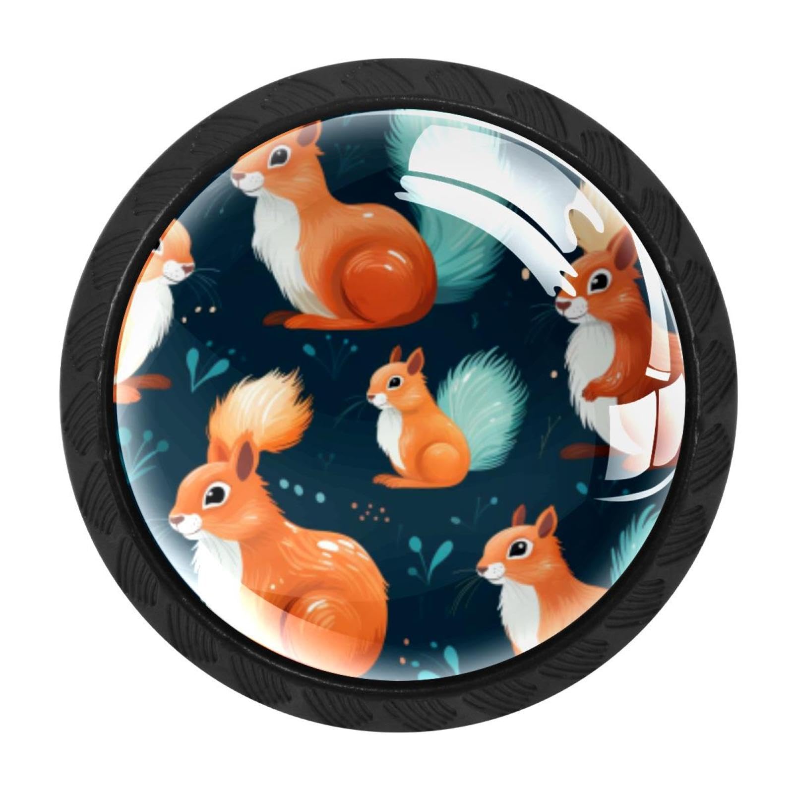Chenzzzz Multicolored 04 4 Pack Squirrel Dresser Drawer Cabinet Knobs Round Crystal Glass Knobs Pulls Handles For Kitchen Wardrobe Cupboard Door Hardware