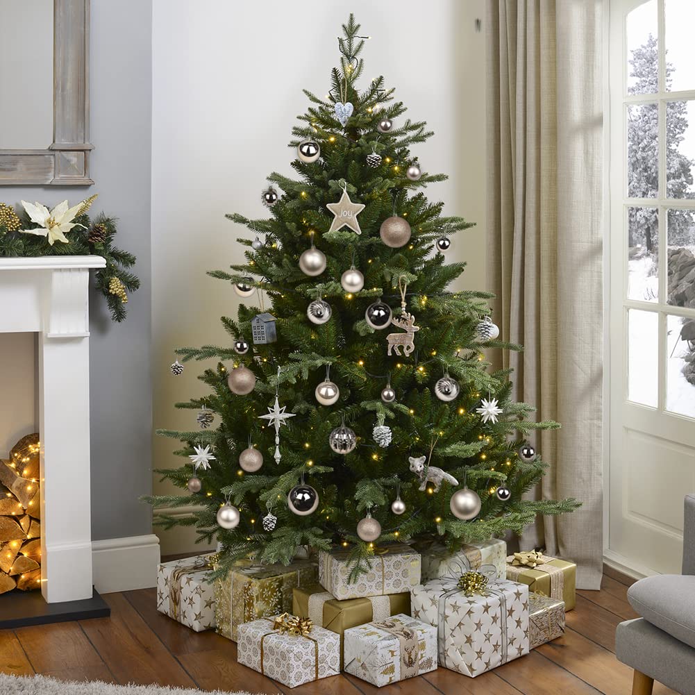 Adornos colgantes para Navidad de 6 cm, 25 piezas de bolas de Navidad frágiles, ornamentos para árbol de Navidad, decoración para árbol de Navidad, bolas para árbol de Navidad, decoración navideña