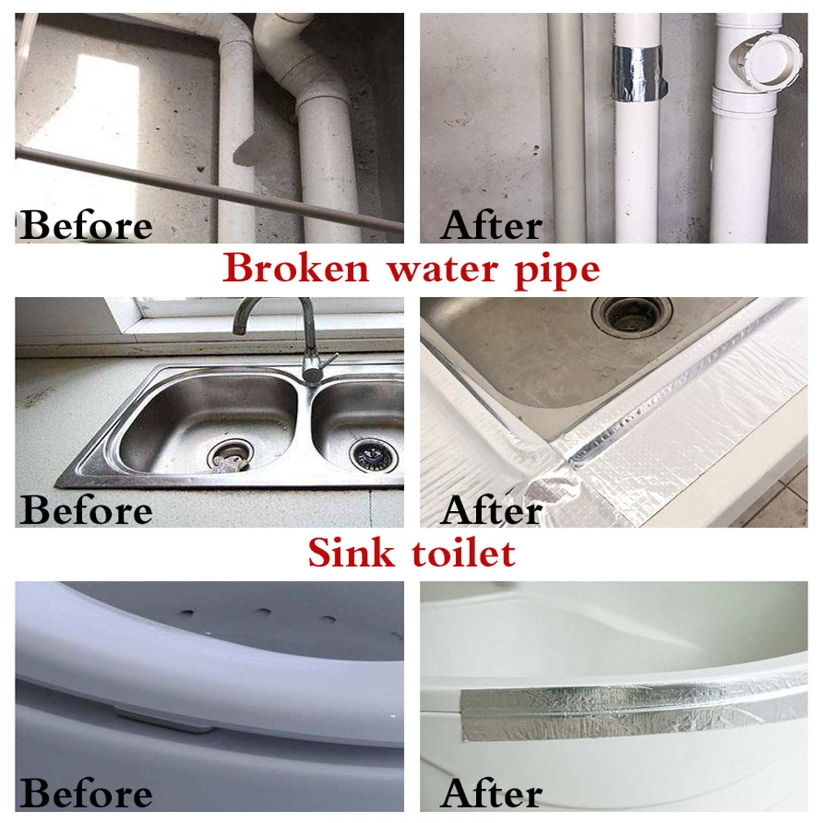 Cinta De Butilo De Papel De Aluminio Impermeable,Cinta para Reparar Goteras En El Techo,Cinta Impermeable,Impermeable,Autoadhesivo,Adecuado para Puertas,Rejillas De VentilacióN