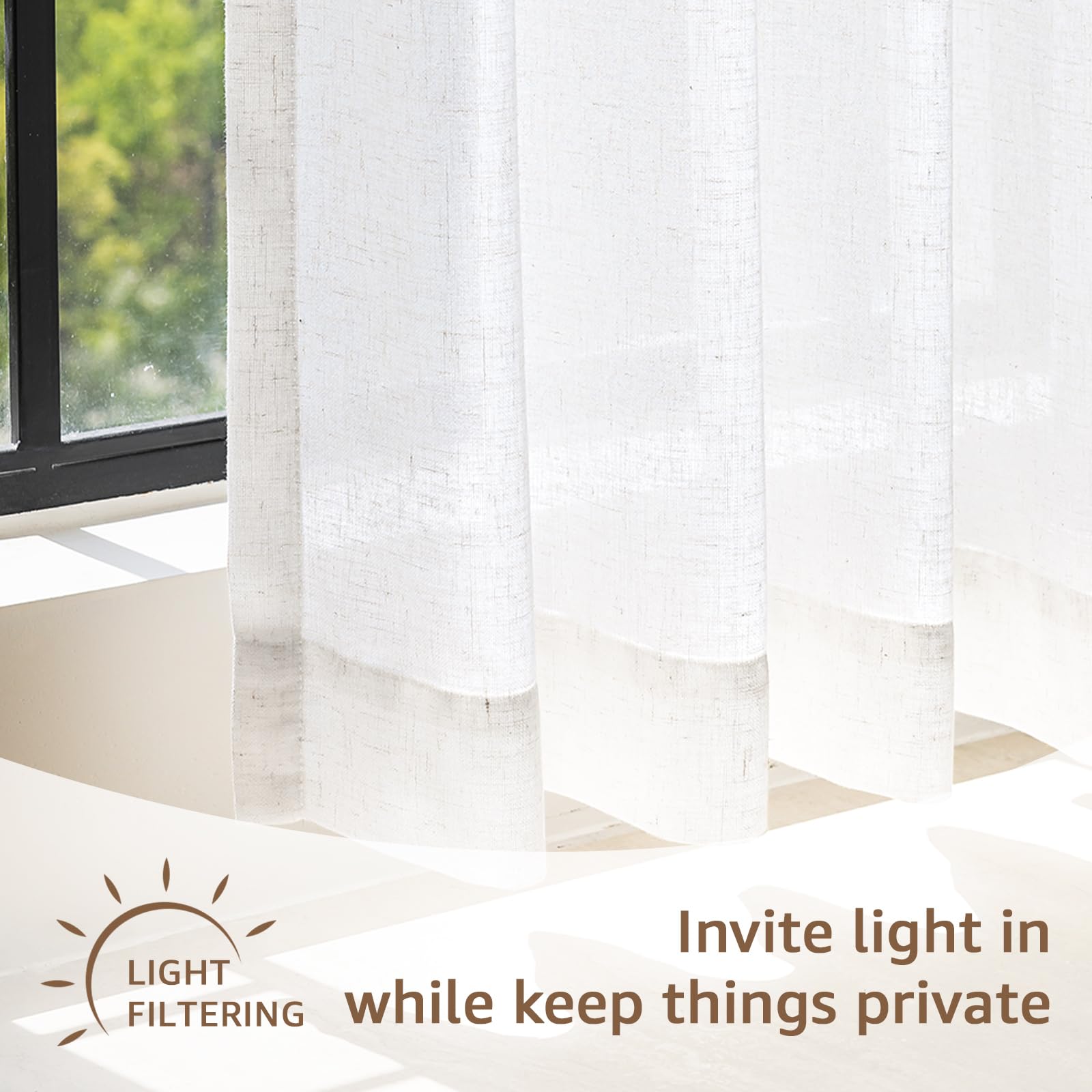 Amazon.com: jinchan Kitchen Curtains Linen Tier Curtains 45 Inch