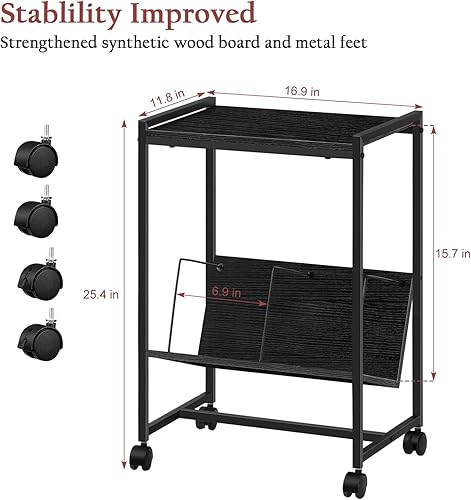 Miniatura 3 de Mesa de tocadiscos, soporte para tocadiscos de 2 niveles con 3 divisores de liberación rápida, soporte para discos de vinilo con 4 ruedas, soporte