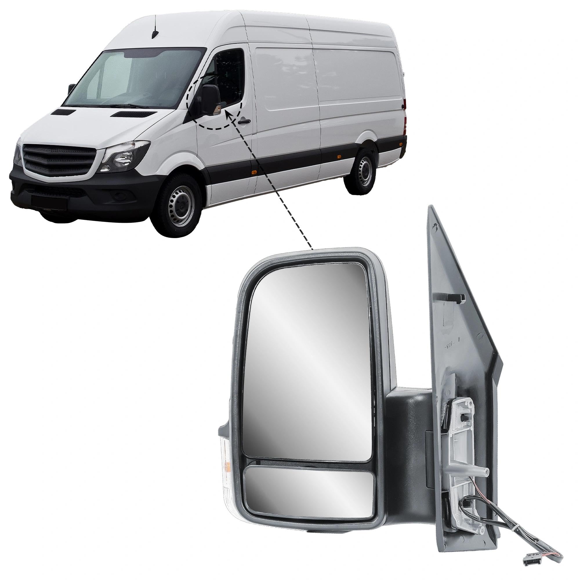 Rétroviseur extérieur gauche pour Mercedes Sprinter W906 VW Crafter 2006-2018