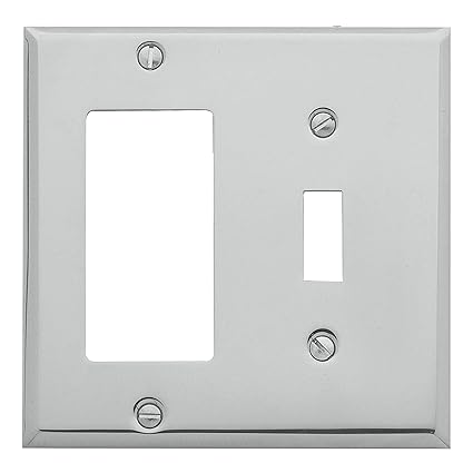 Baldwin 4743.260.CD Classic Square Beveled Edge GFCI Single Toggle Combo Switch Plate, Chrome