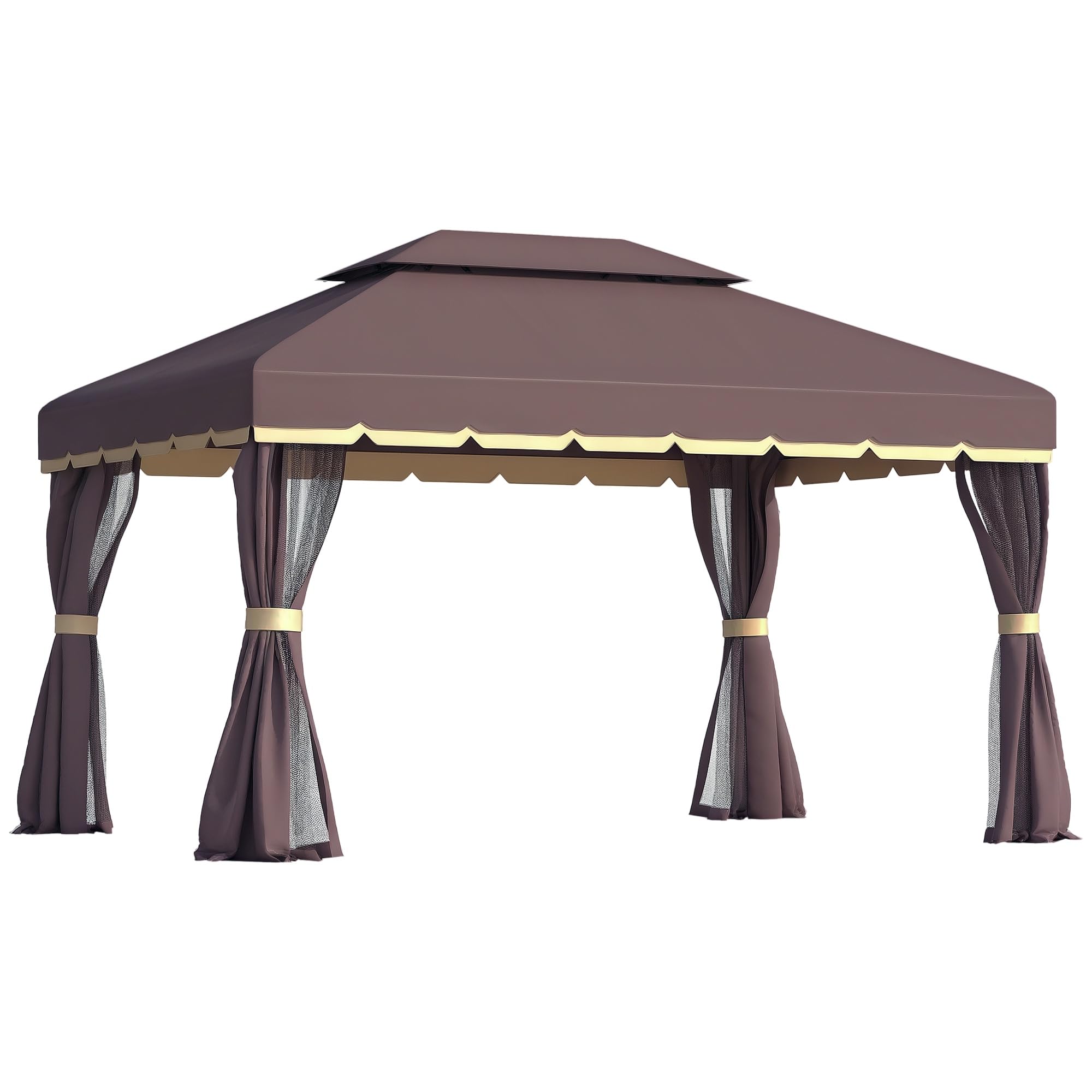 Outsunny Gartenpavillon mit Moskitonetz Pavillon 390 x 290 x 280 cm