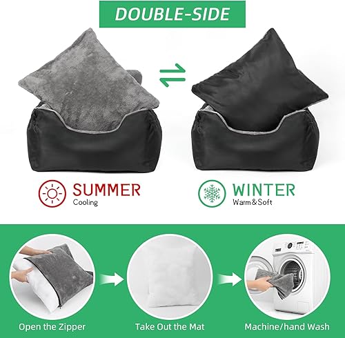 Miniatura 4 de Sivomens Asiento de coche para perros pequeños, desmontable y lavable, cómodo asiento de auto para perros pequeños menores de 25 años, asientos