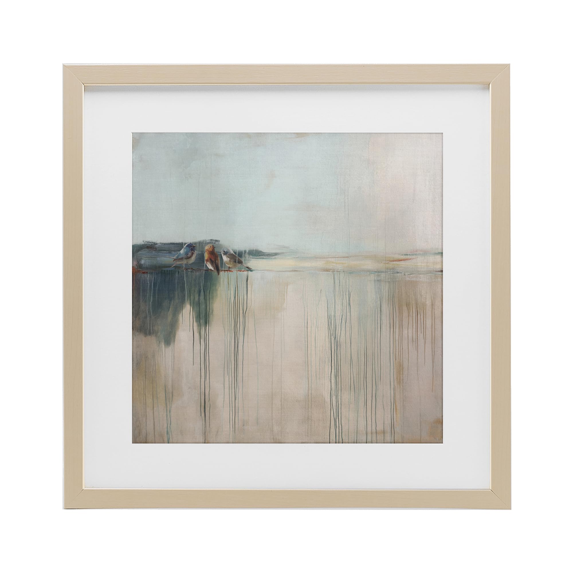 Stupell Industries 'Drips And Feathers Abstract', Framed Print Under Glass, Brown, 13 x 13 Inches, Easy to Hang and Sturdy, Made in USA, by Svetlana Aleynikova