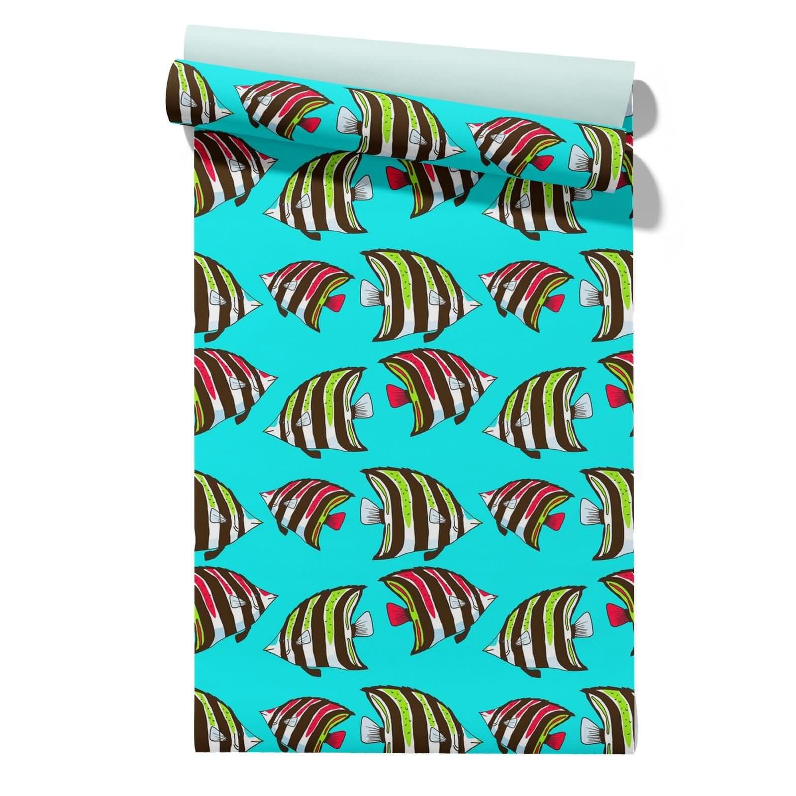 Cevan Style 4 Kitchen Wallpaper Drawer Liner Roll Fish Cute Cartoon Peel And Stick For Liners Matte Vinyl Wallpaper Furniture Renovation 45X500cm