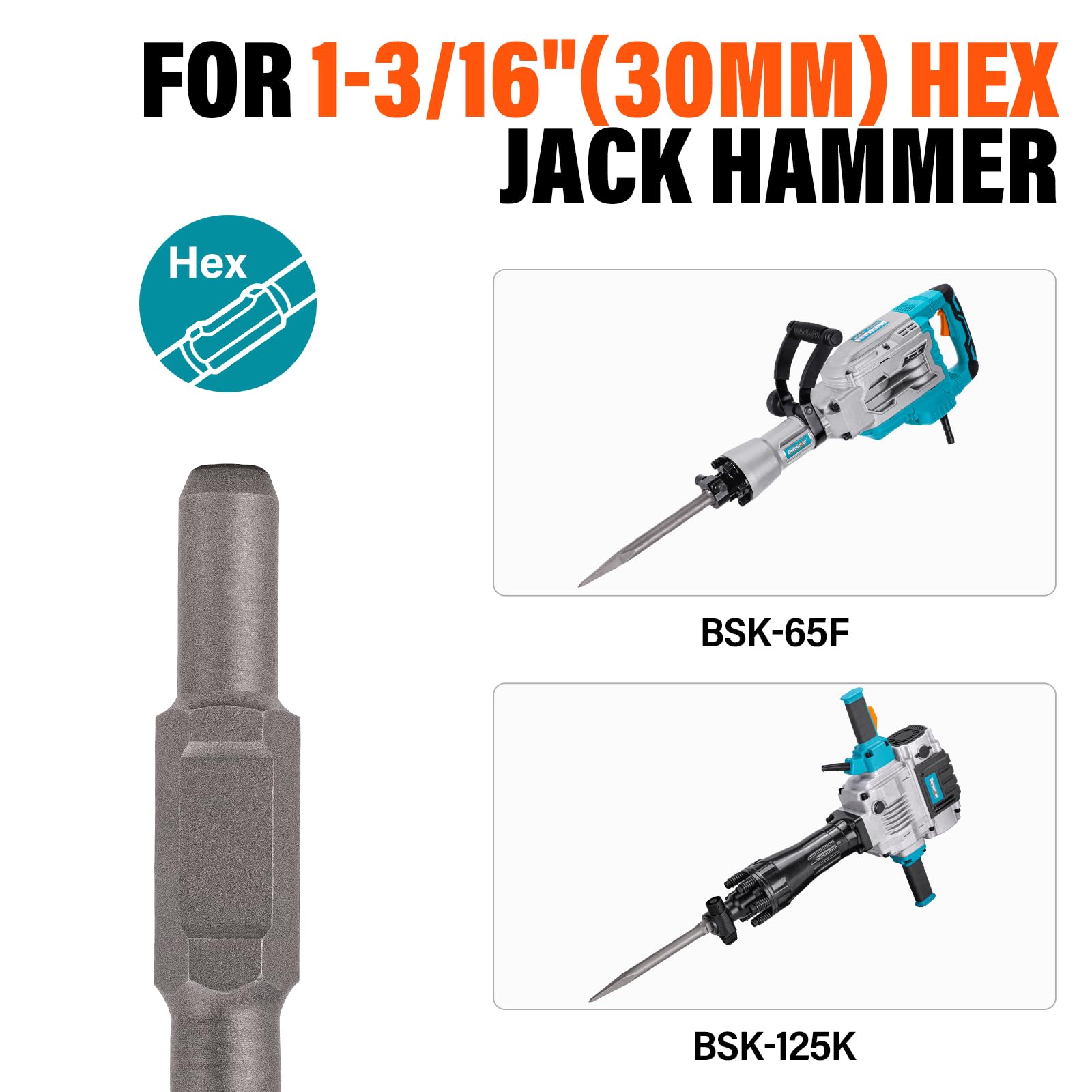 NASARA ~ SELF SHARPENING SDS HEX CHISEL SHANK STAR POINT DRILL BIT WALL - View #8