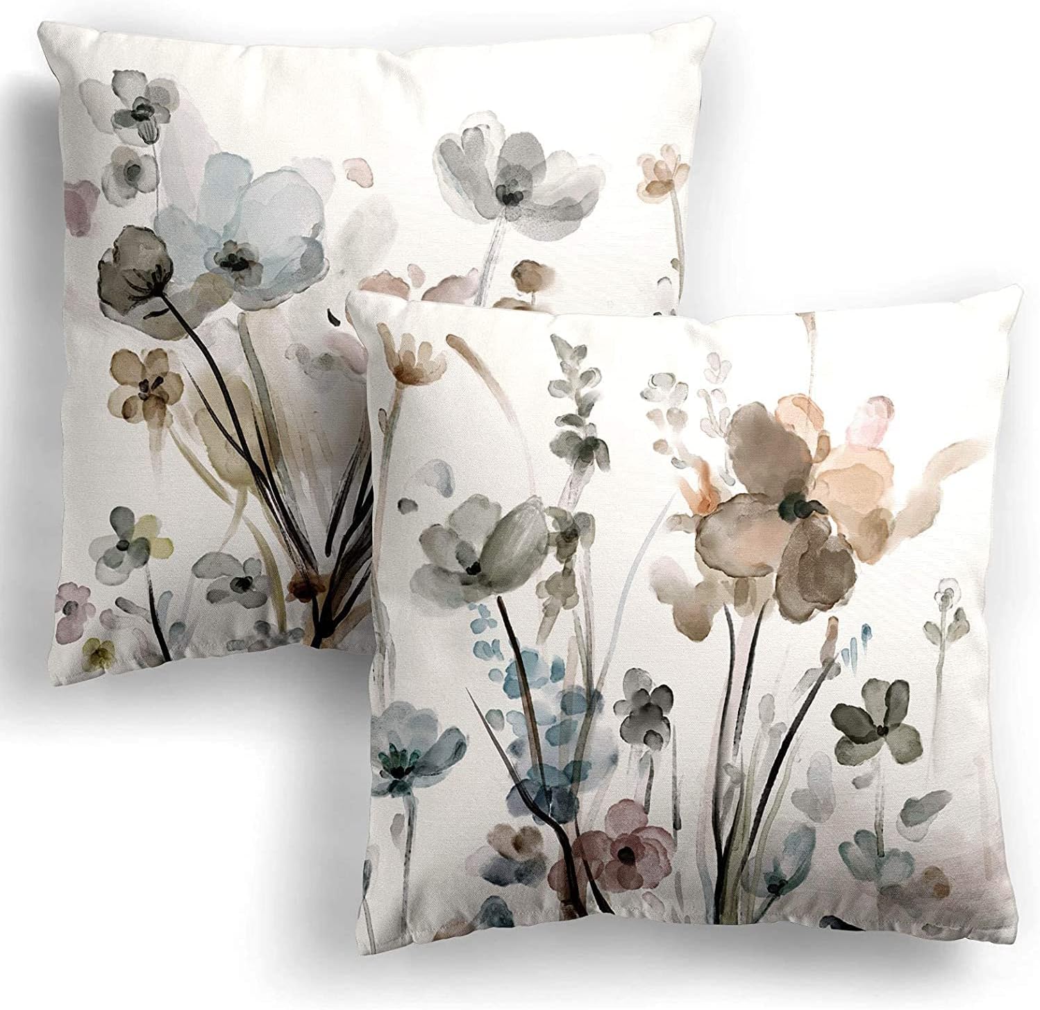 Flower Throw Pillow Covers 20x20 Set of 2, Cozy Flowers Pillow Cushion Cases, Modern Decorative Square Pillowcases for Sofa Couch Bedroom Living Room Car Seat 20" x 20" (Pack of 2) Flower