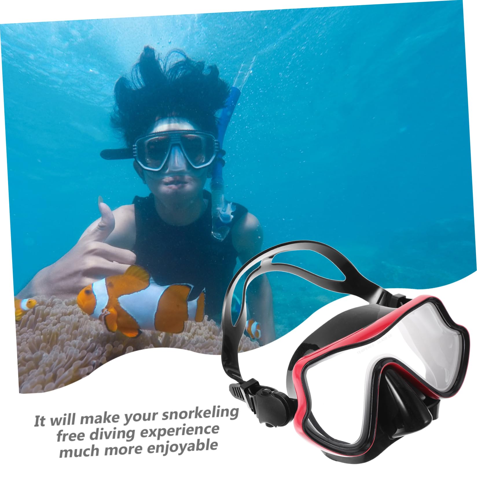 ARTSEWPLY 1set Adult Snorkeling Mask Set Premium Lightweight Snorkeling Gear for Comfortable Fit -Fog and Leakproof Design and Diving Adventures