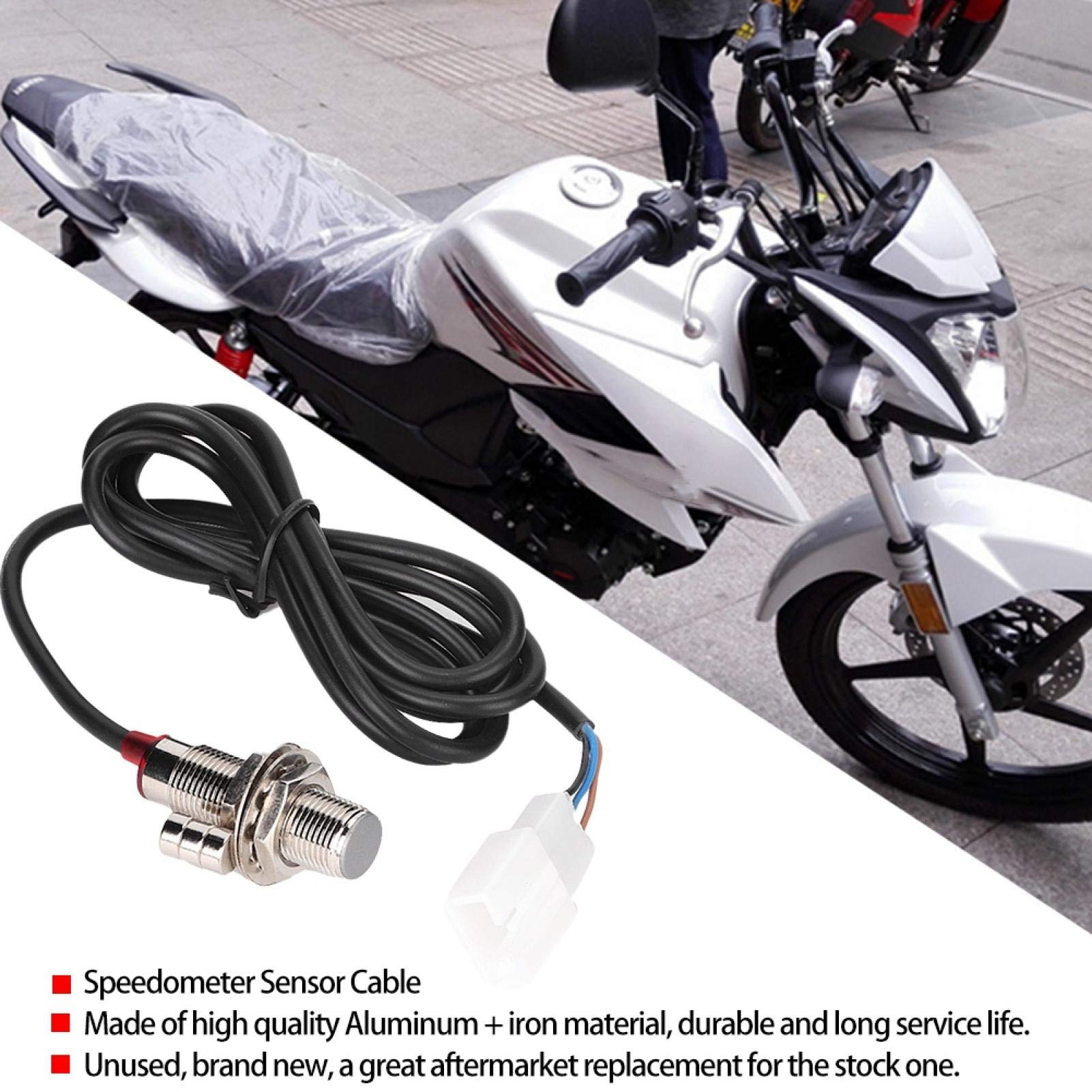 aqxreight - Adapter Czujnika Prędkości, Kabel Czujnika Prędkościomierza z 3 Magnesami do Cyfrowego Prędkościomierza Motocyklowego