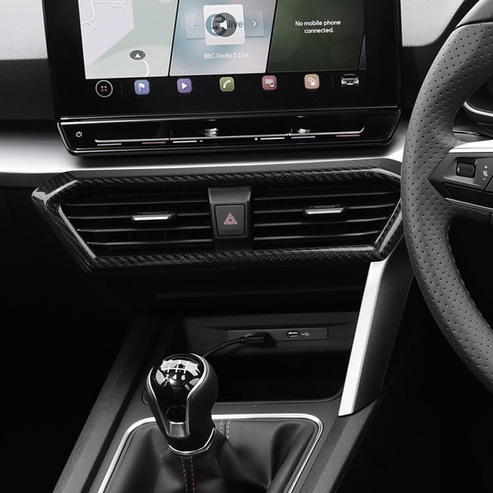 KUNGKIC Pour Cupra Formentor/Seat Leon/Cupra Leon 2021-2026 Console centrale de voiture, cadre de sortie d'air, tableau de bord, autocollant de sortie d'air, accessoire intérieur, cadeau (noir)
