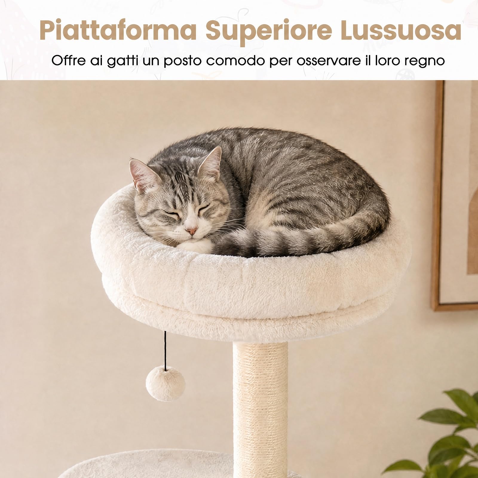COSTWAY Albero per Gatti da Interno Alto 150 cm