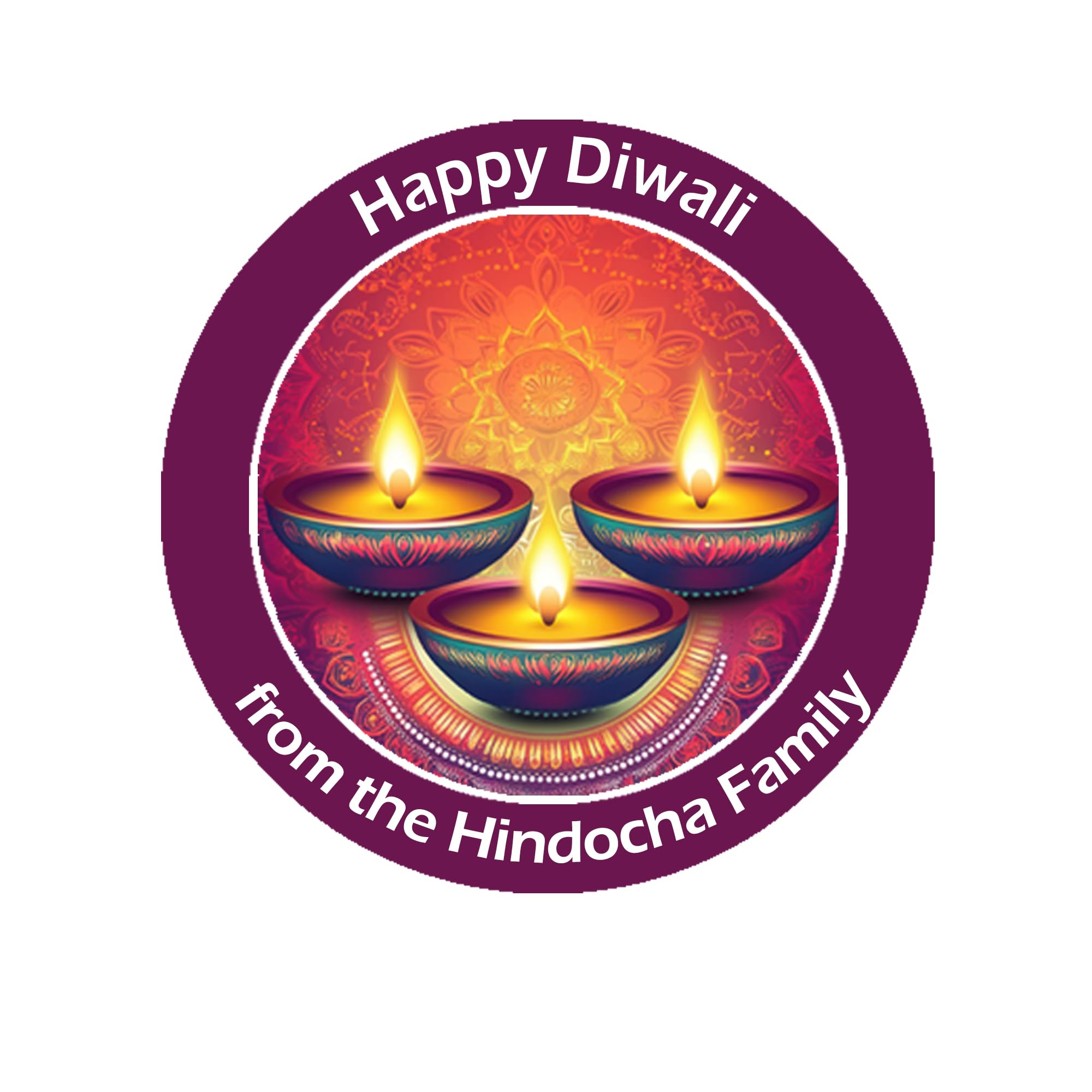 Treasured Forever Limited Purple Personalised Diwali/Divali/Sal Mubarak Celebration Paisley X 24 Gift Present Stickers Labels Tags - D1