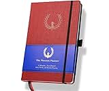 The Phoenix Planner - Best Daily Calendar and Agenda for Goal Setting, Boost Happiness and Productivity - Gratitude Journal, Habit Tracker, Quarterly Business Planner - 6 Months, Undated (Crimson)