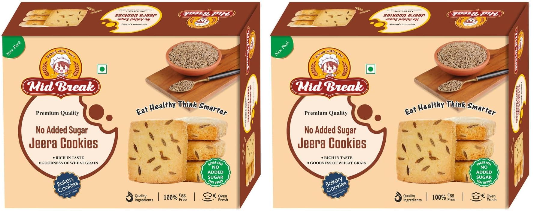 Mid Break No Added Sugar Jeera Biscuits - 300gm (Pack Of 2) | High In Fiber, Gut-Friendly, Low Glycemic Index Biscuits With No Added Sugar | Tasty Cookies For Healthy Tea Snacking-image-47