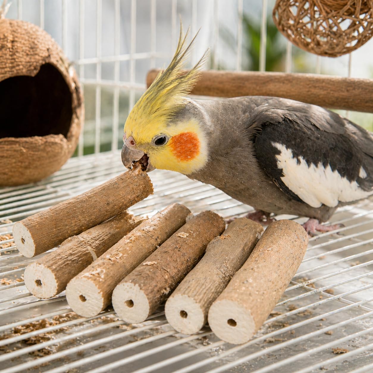 Amazon.com : Bonka Bird Toys 1211 Pk6 Natural Bark Sola Sticks, 6