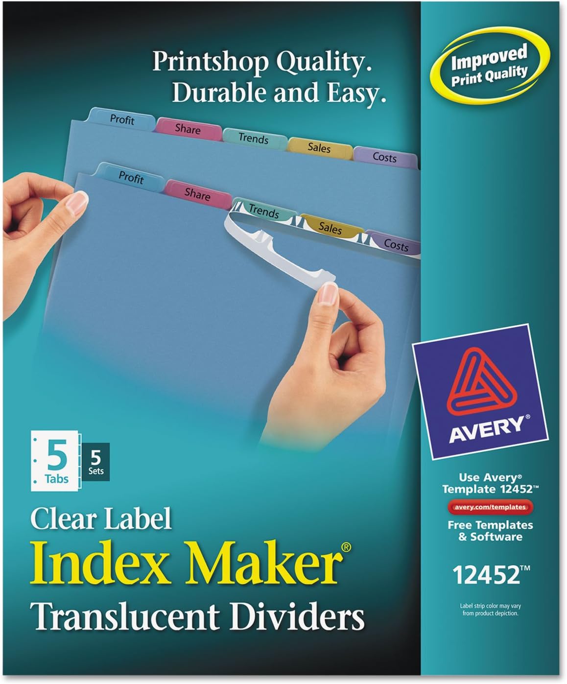 Avery Index Maker Easy Apply Clear Label Strips Index