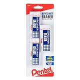 Pentel Hi-Polymer Block Eraser, Large, White, Pack of 3 (ZEH10BP3-K6) – view 1