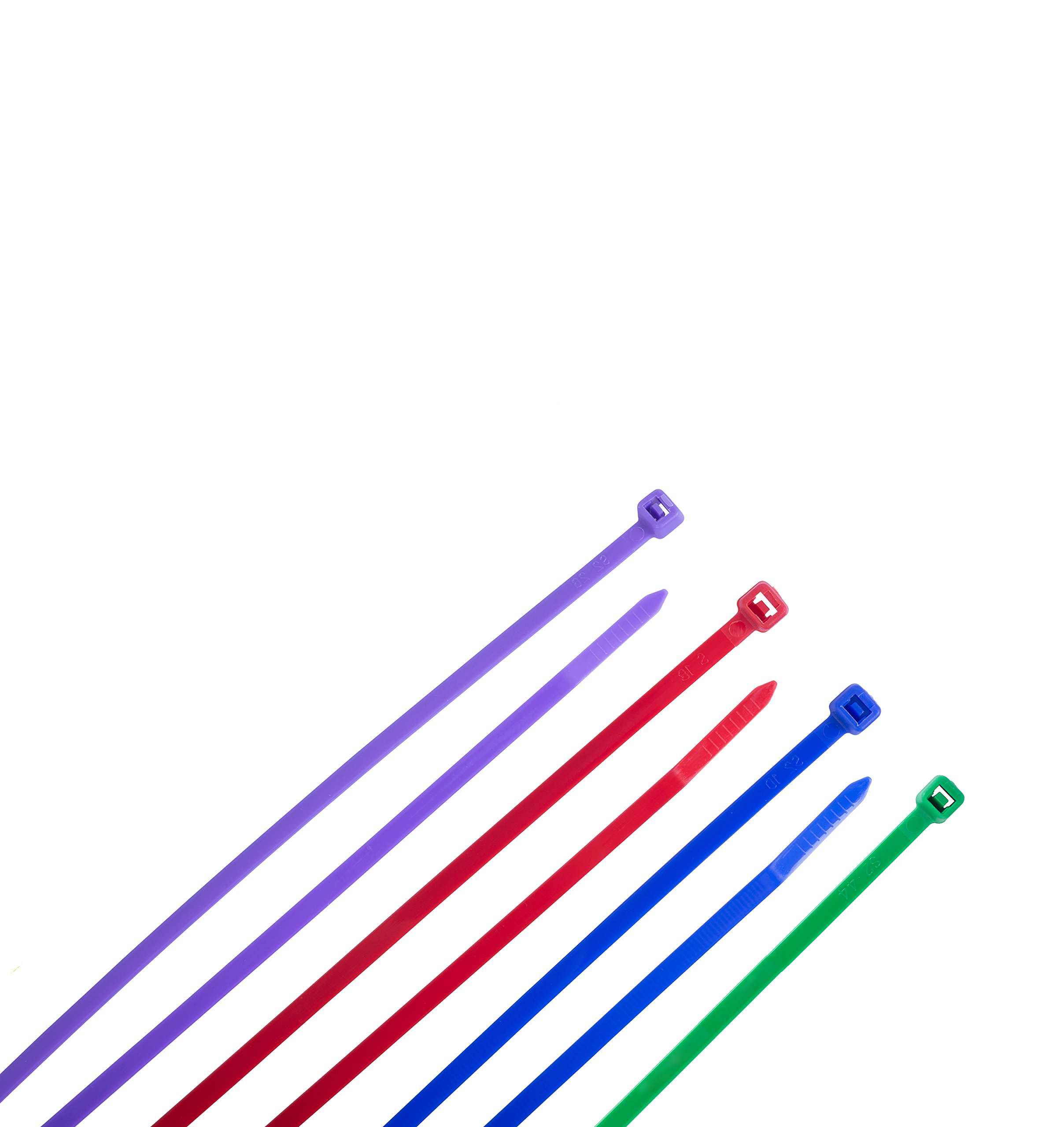 Standard Duty Cable Tie, Assorted Colors, 14-In., 100-Pk.