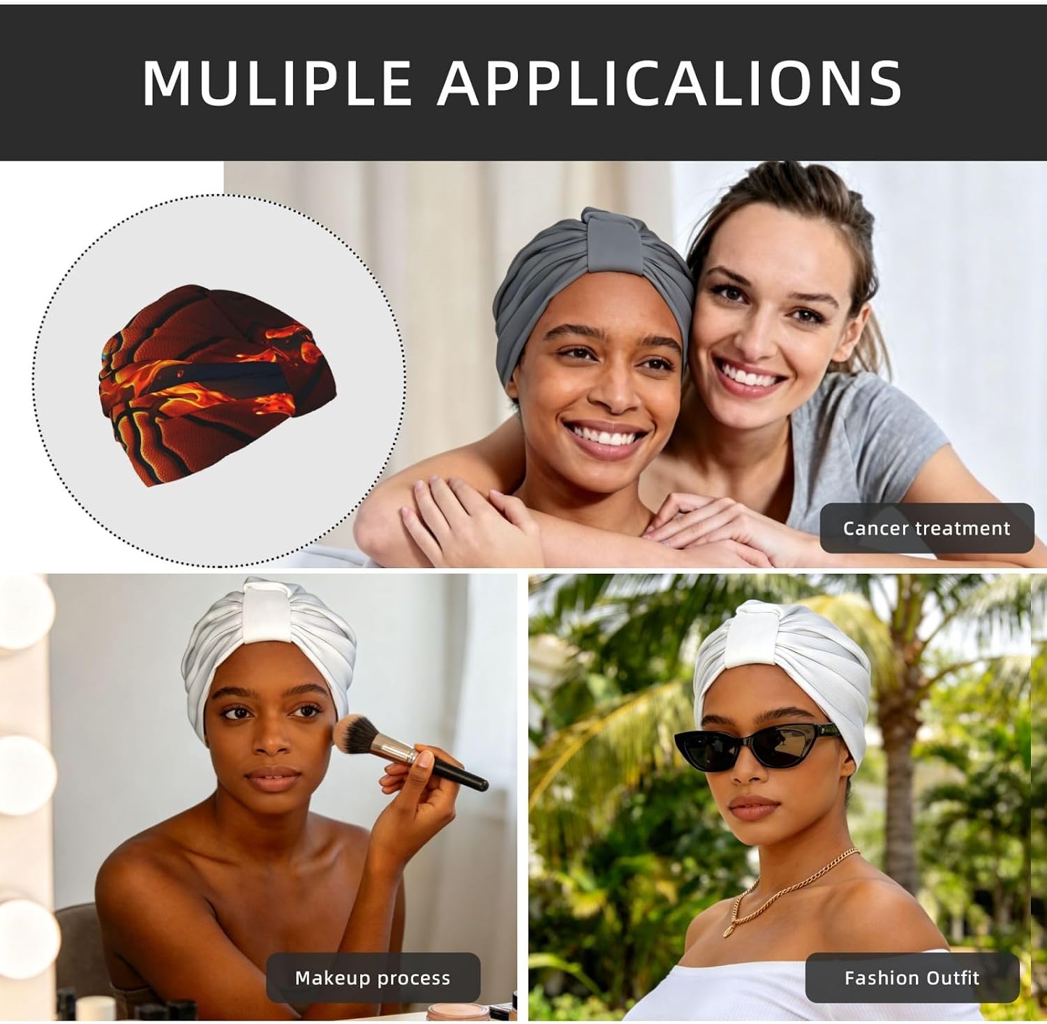 Basketball Comfortable Pre-Tied Turban Headwrap - African Style Elastic Beanie For Chemo Patients, Adjustable Hair Cover Scarf For Yoga, Running, Or Daily Fashion image 5